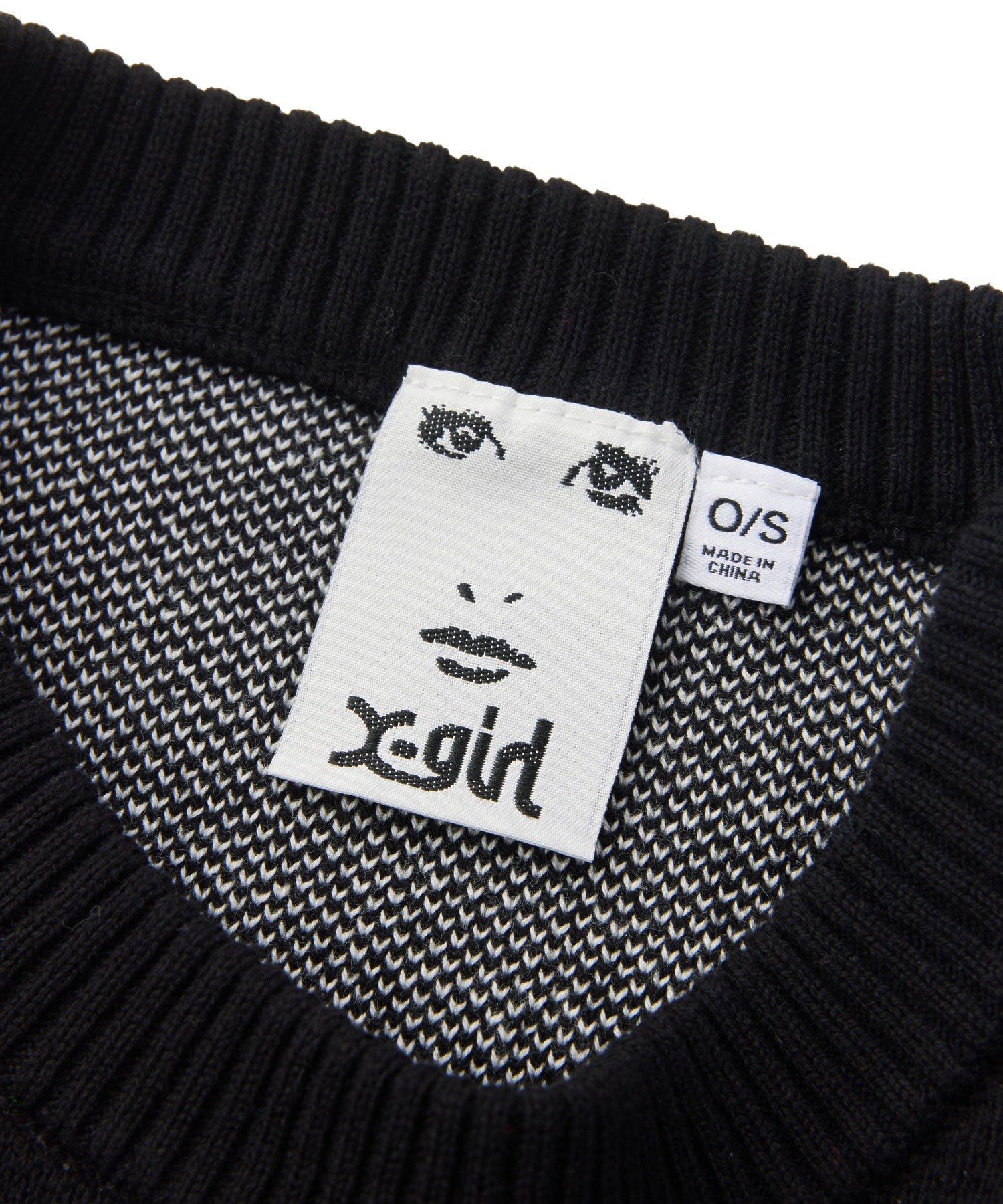 NUMBER JACQUARD COMPACT KNIT TOP