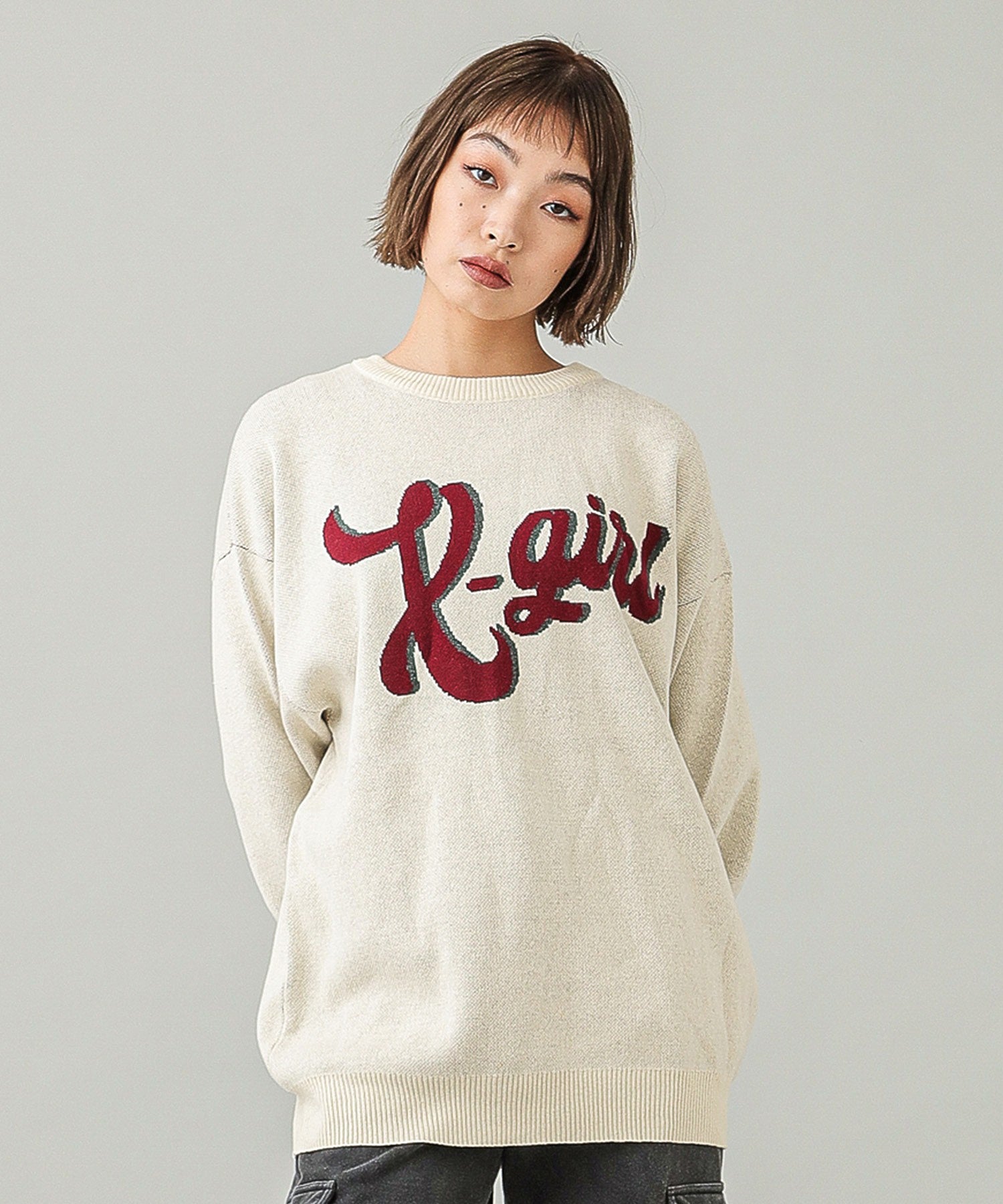 LOGO JACQUARD KNIT TOP