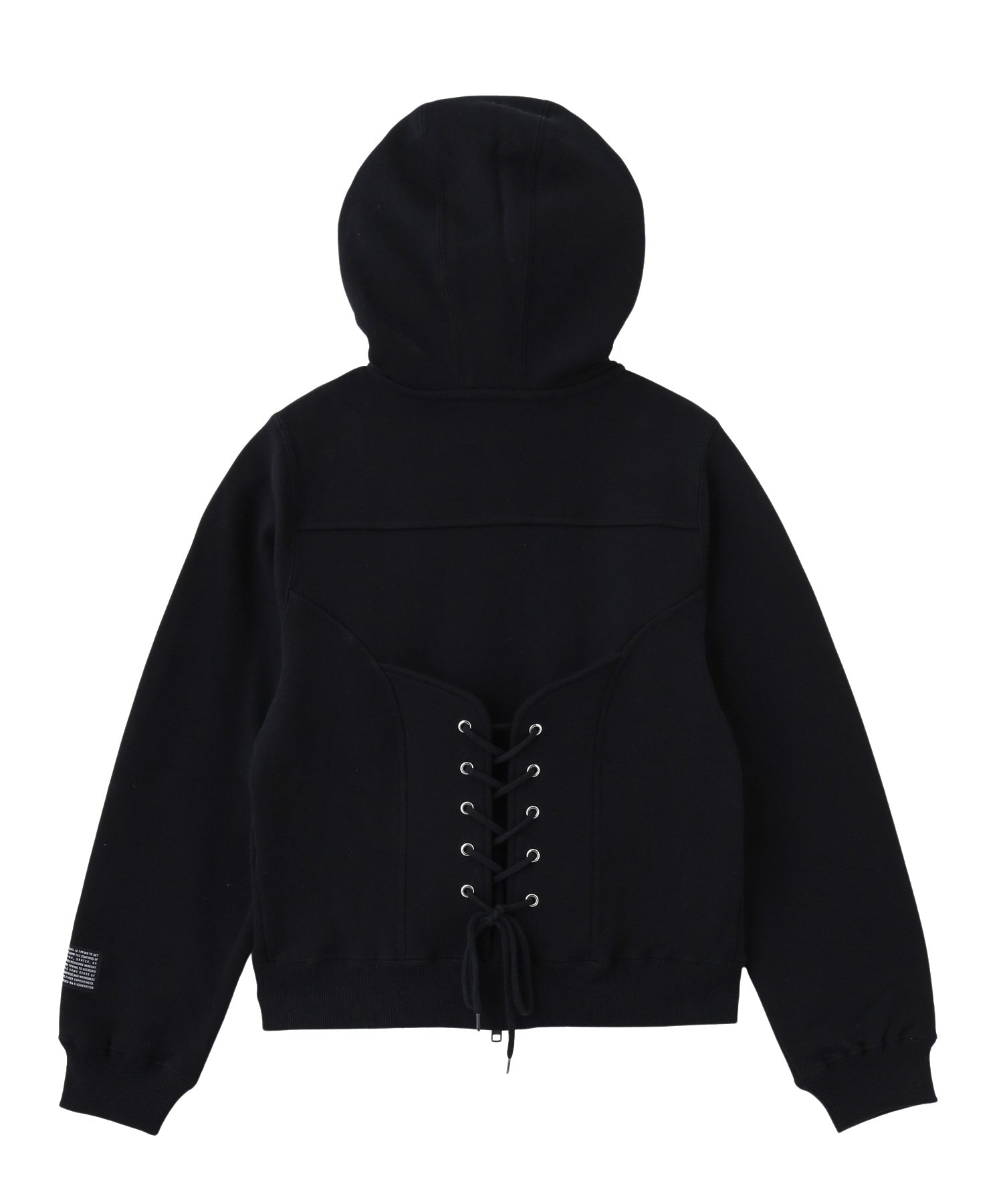 BACK LACE UP ZIP UP SWEAT HOODIE