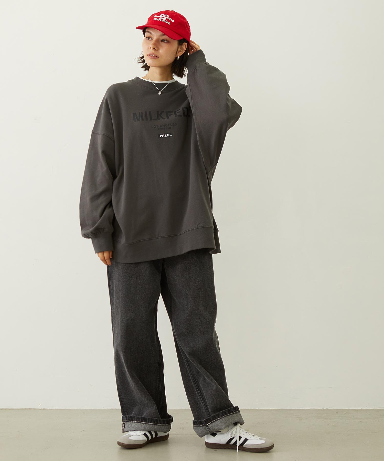 STENCIL AND BAR LOGO BIG SWEAT TOP