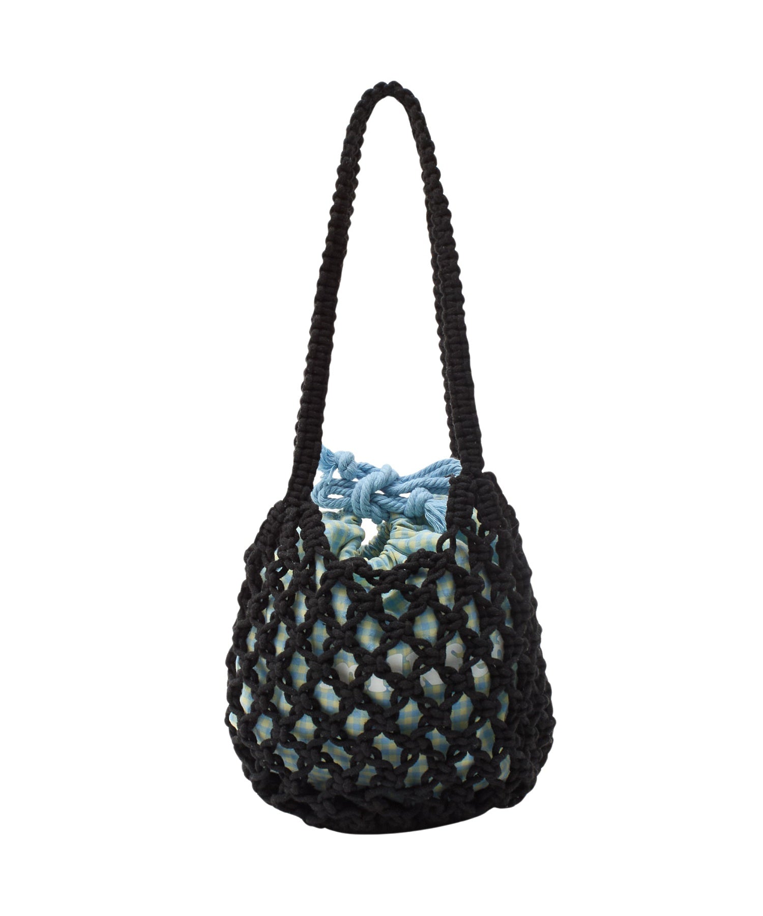 KNITTED GINGHAM BAG