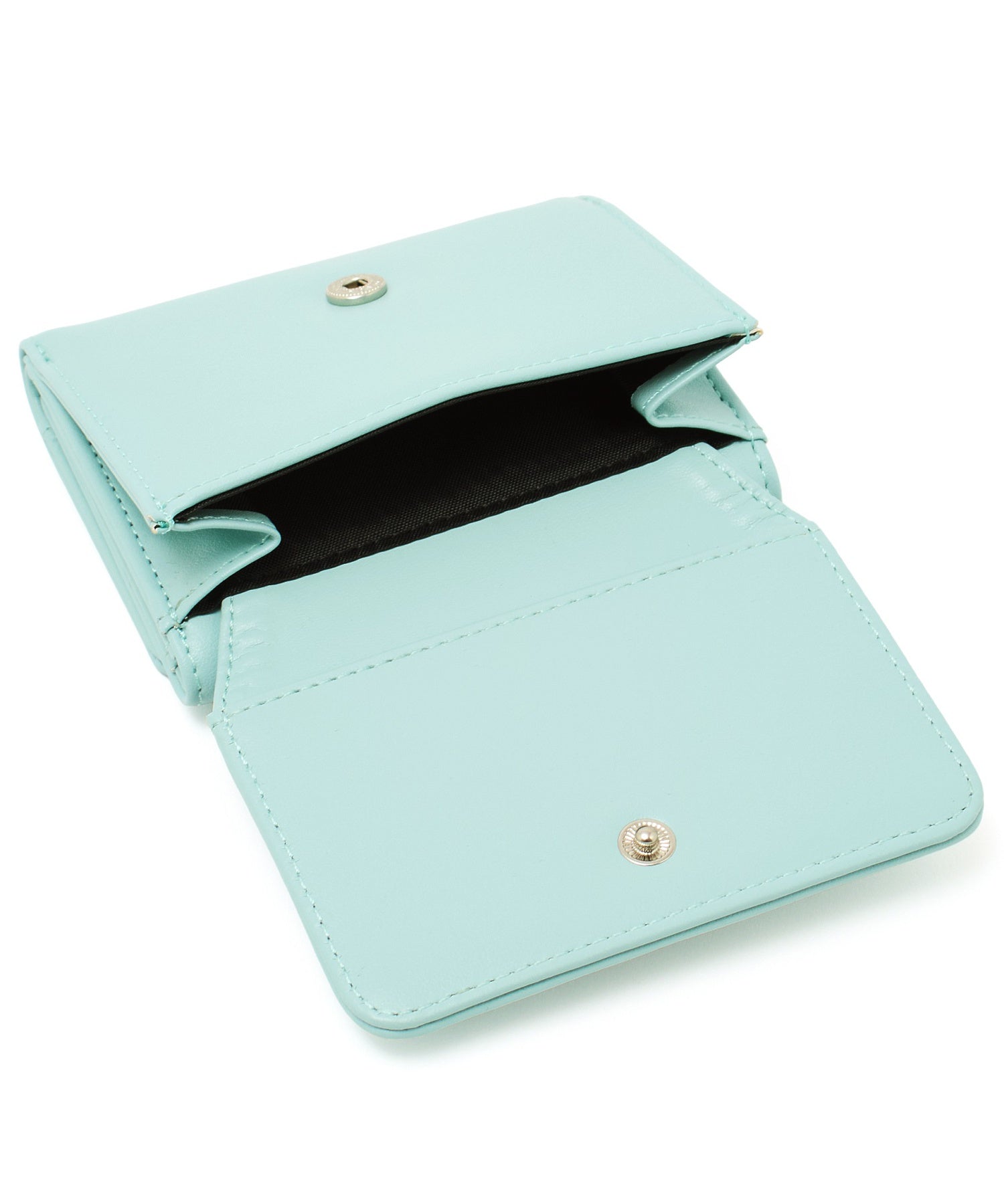 OVAL LOGO CLASP FAUX LEATHER MINI WALLET