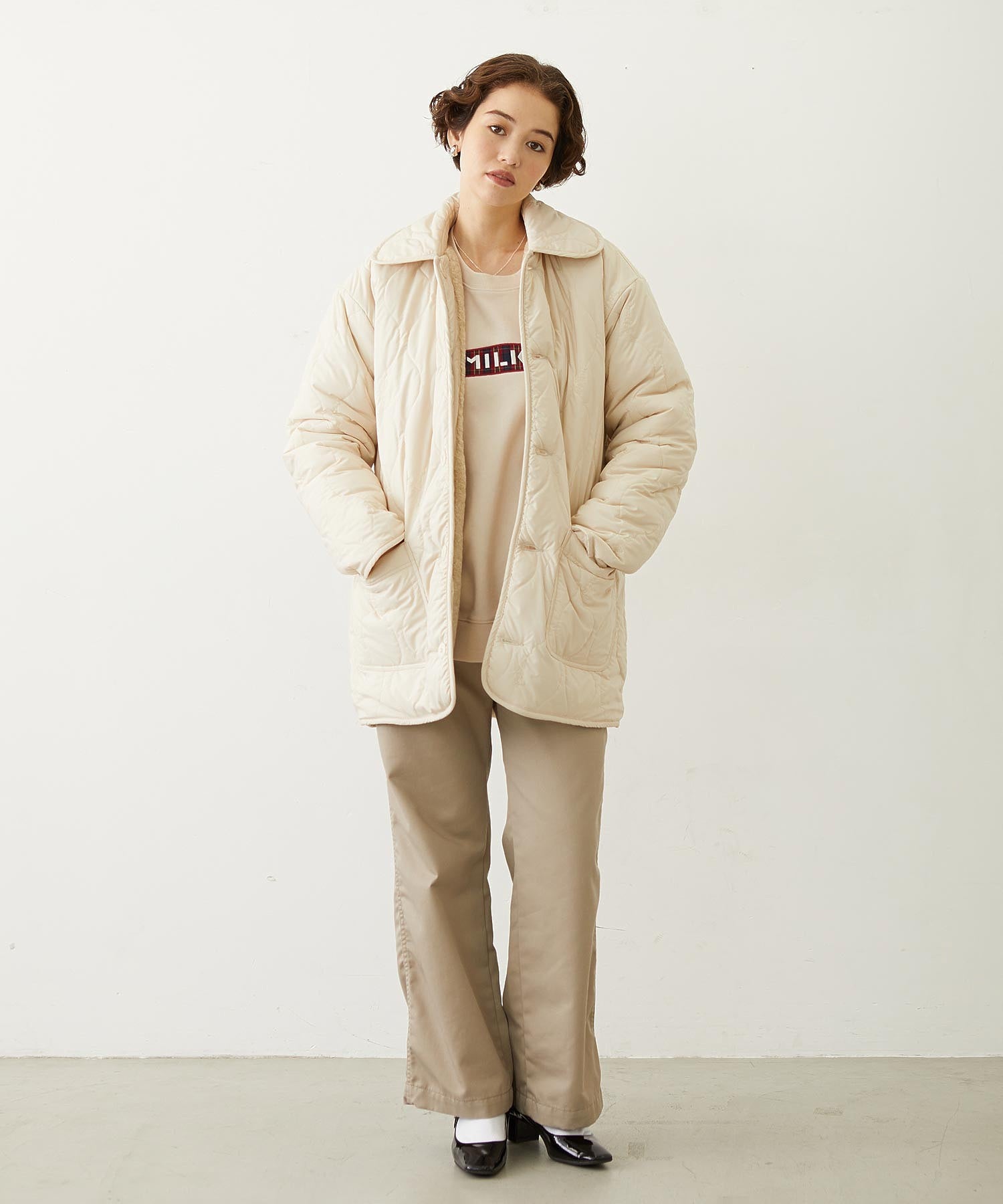 CHECKERED BAR LOGO SWEAT TOP