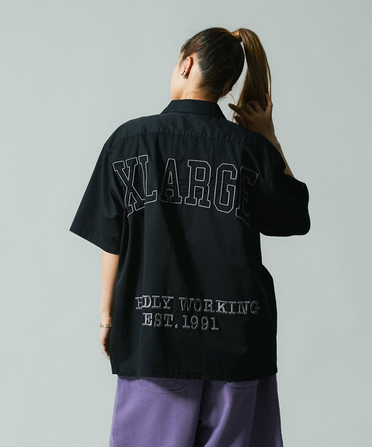 ZIP UP S/S WORK SHIRT