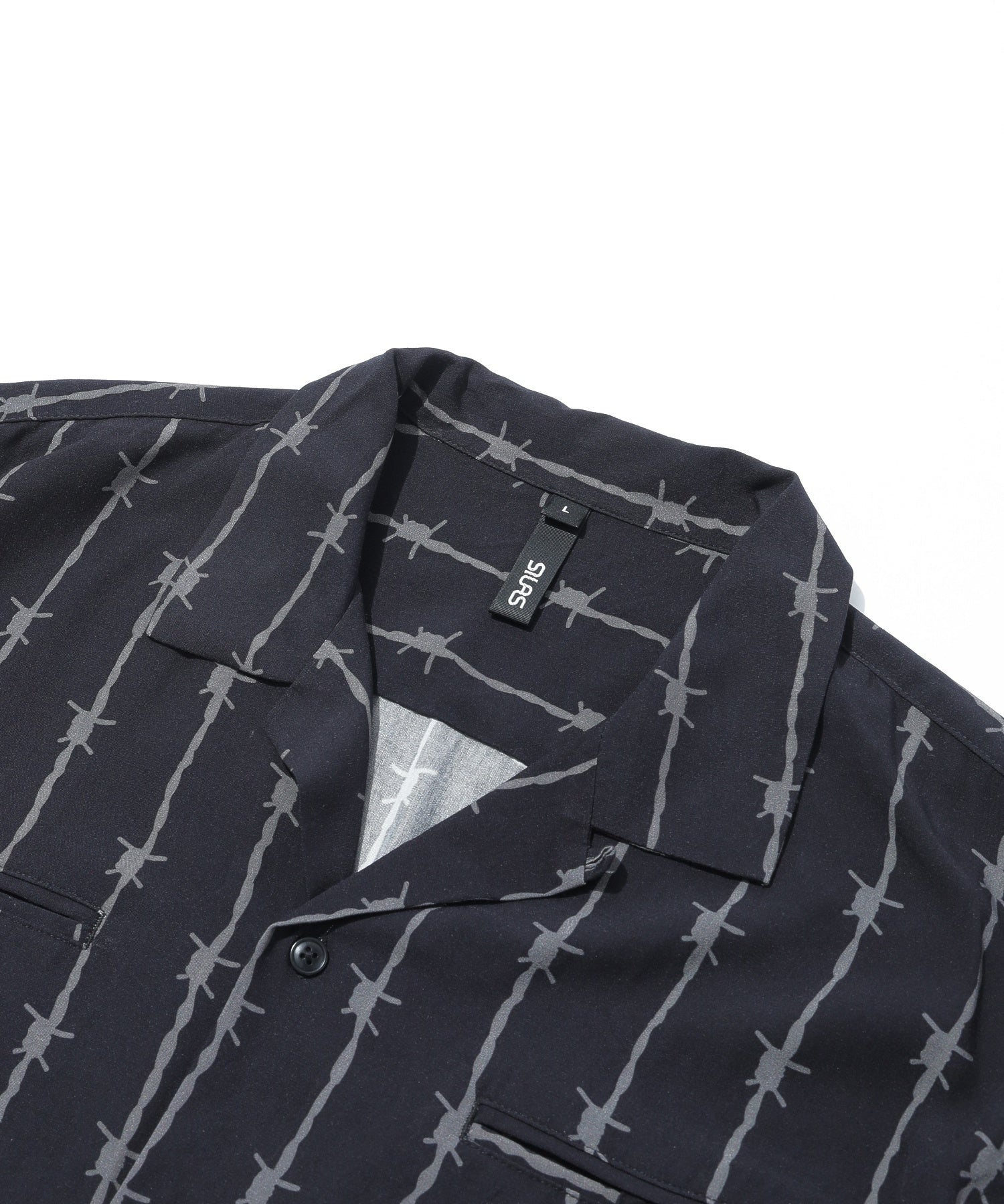 BARBED WIRE S/S OPEN COLLAR SHIRT