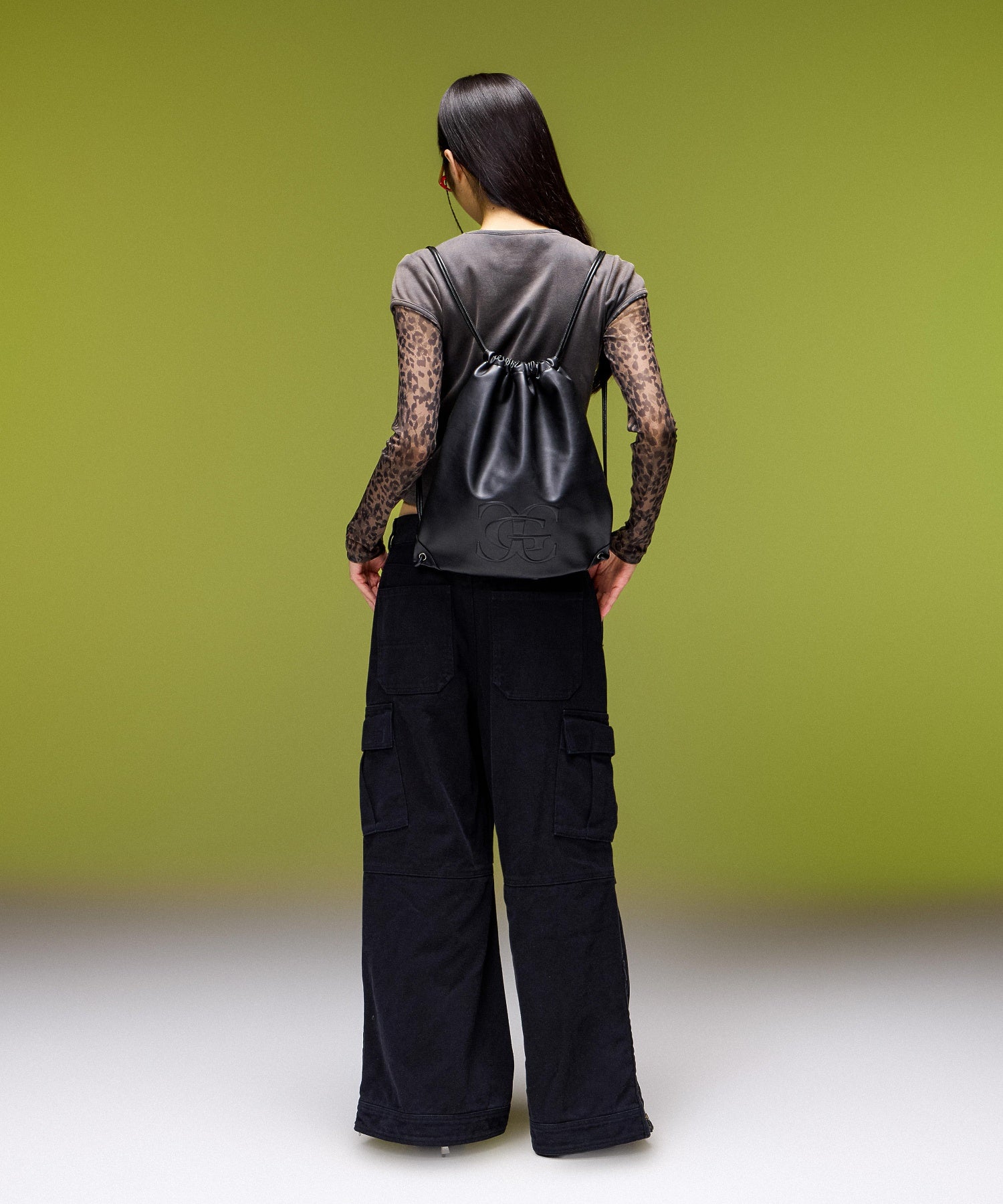FADED WIDE LEG FLARE CARGO PANTS