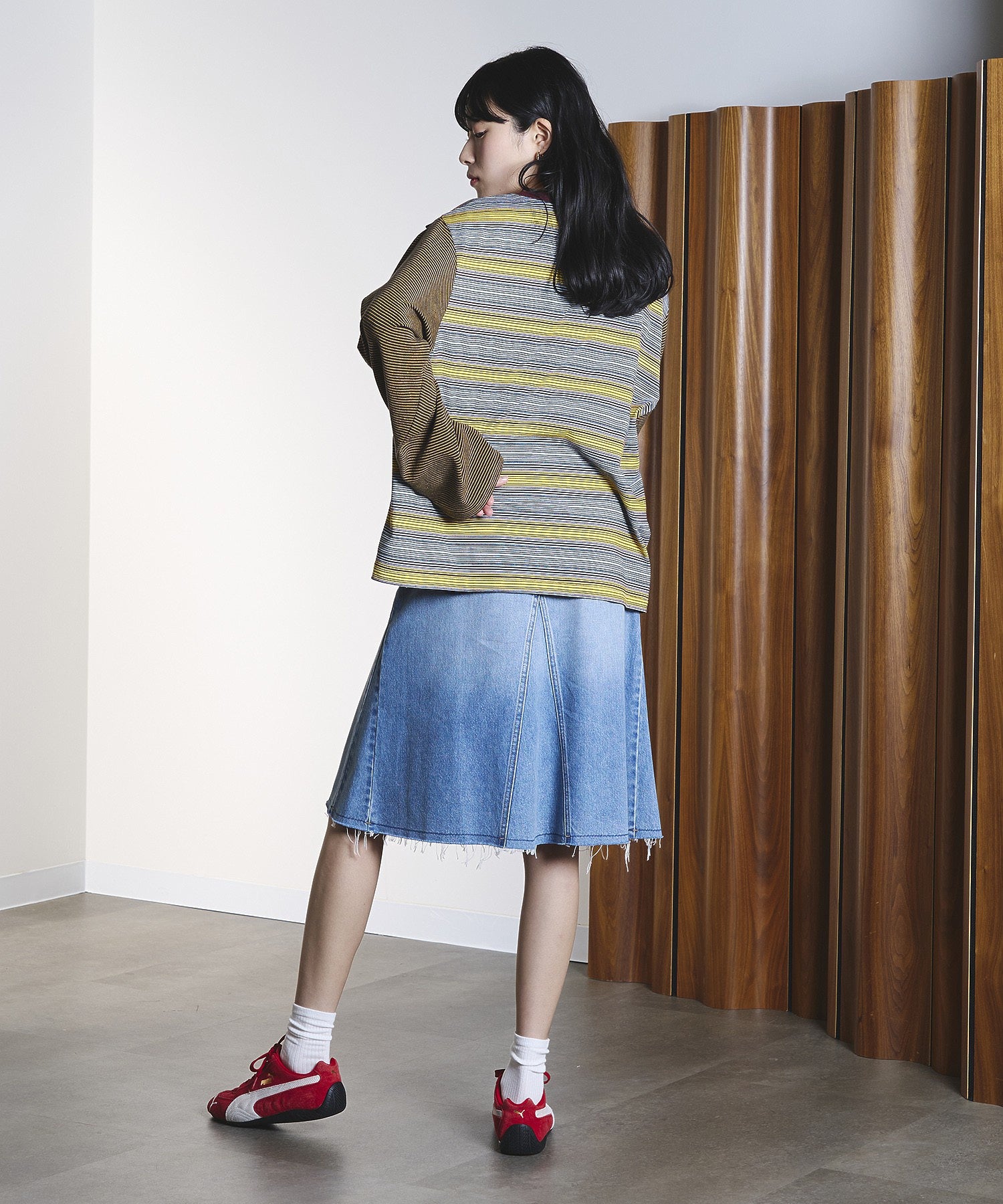 CREOLME/MULTI STRIPE L/S TEE