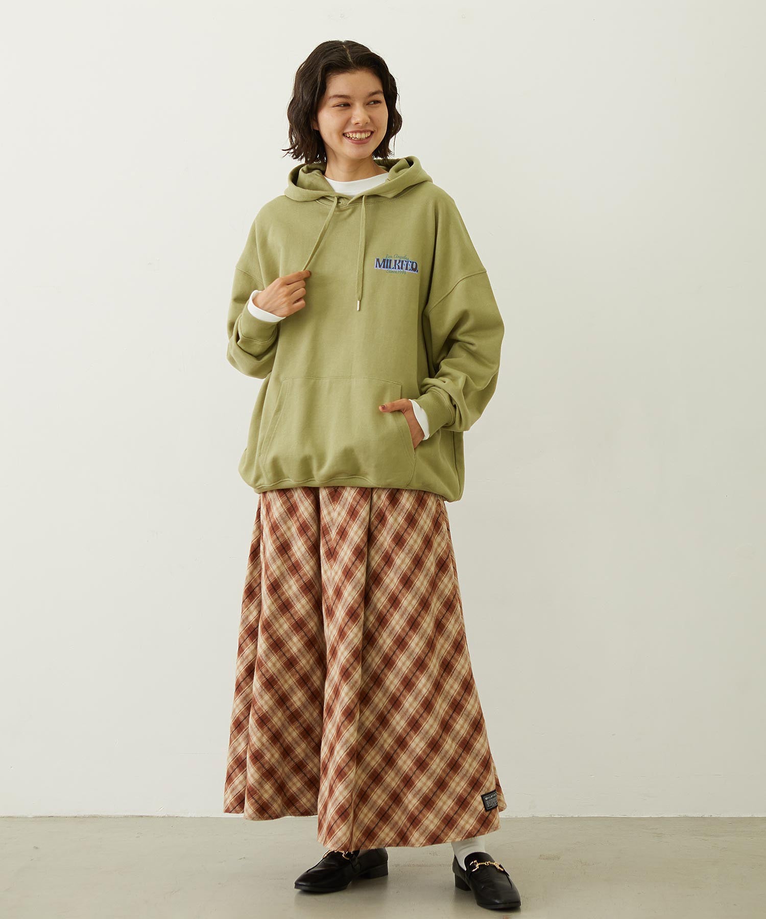 FLARE PLAID SKIRT