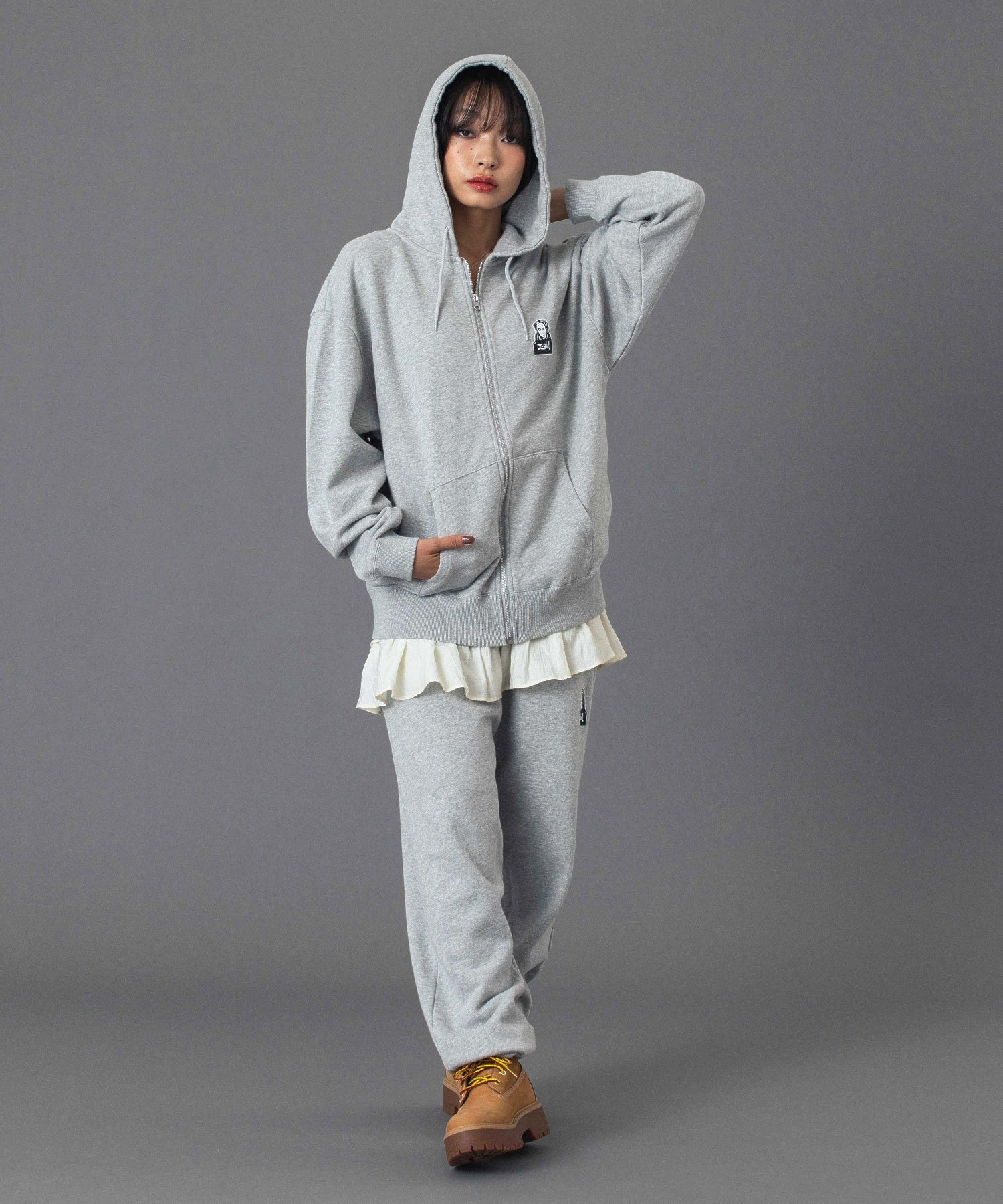 FACE AND WORDS ZIP UP SWEAT HOODIE