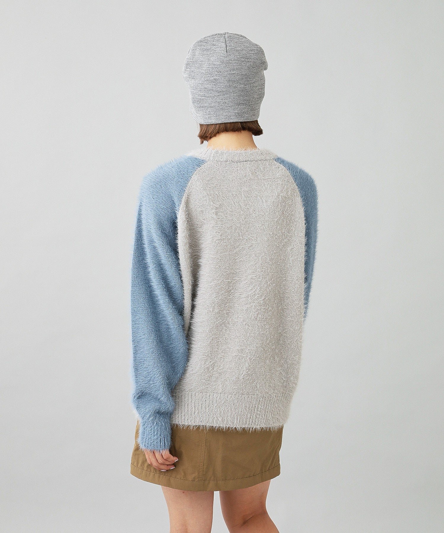 SHAGGY KNIT RAGLAN SLEEVE TOP