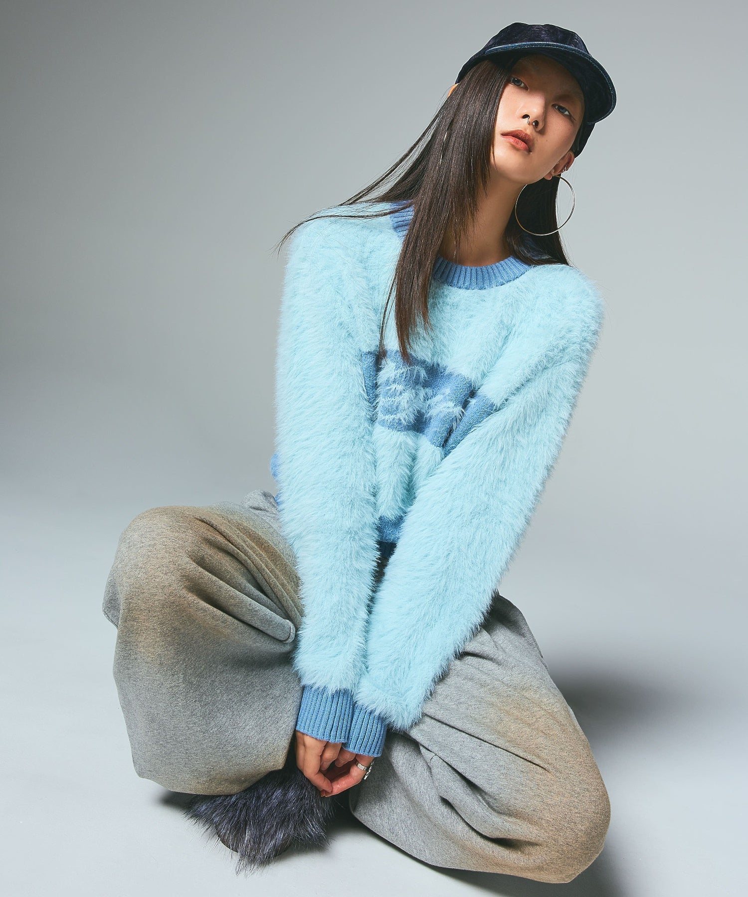 FLOCKED DENIM 6PANEL CAP