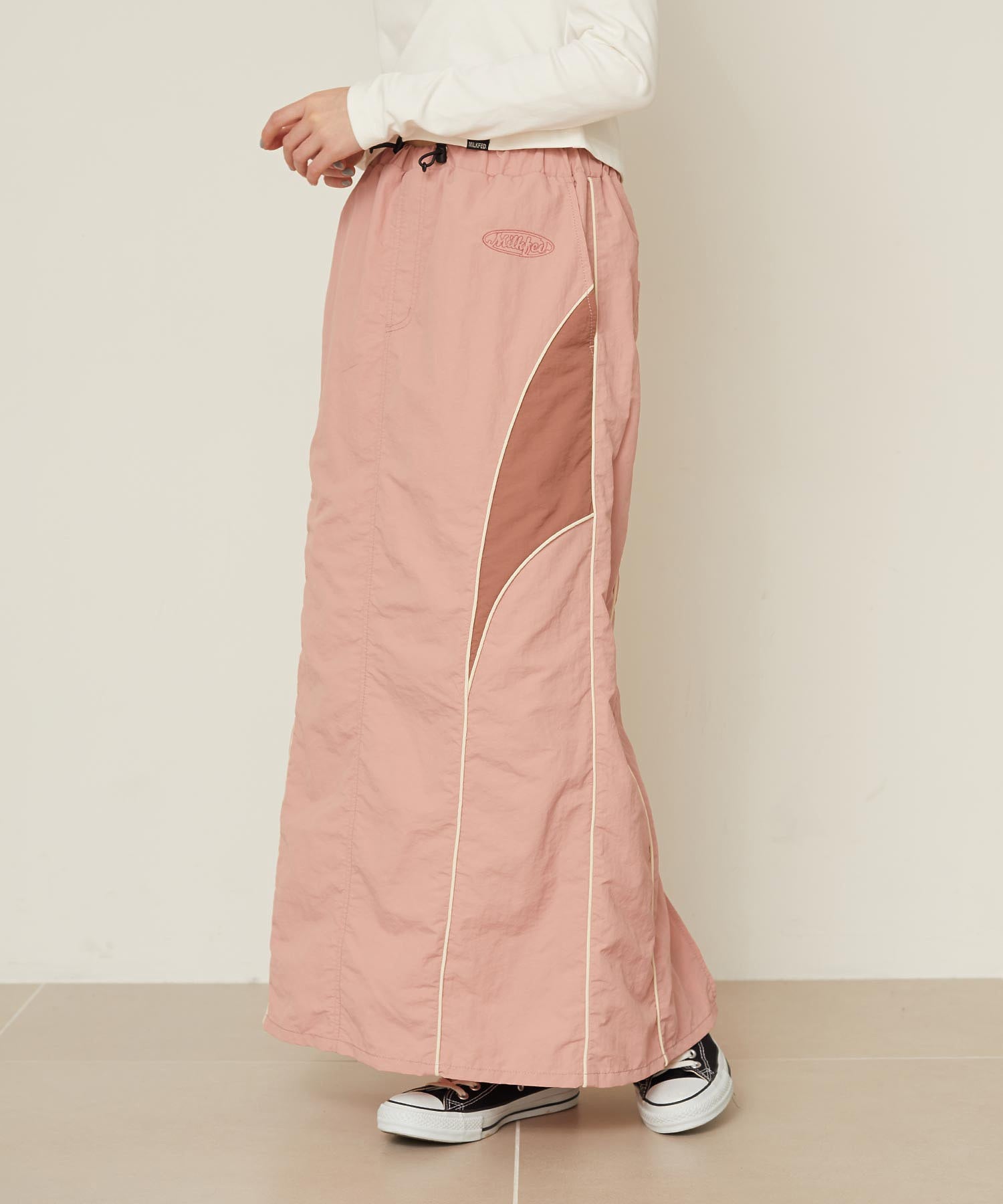 LINE PIPING LONG SKIRT