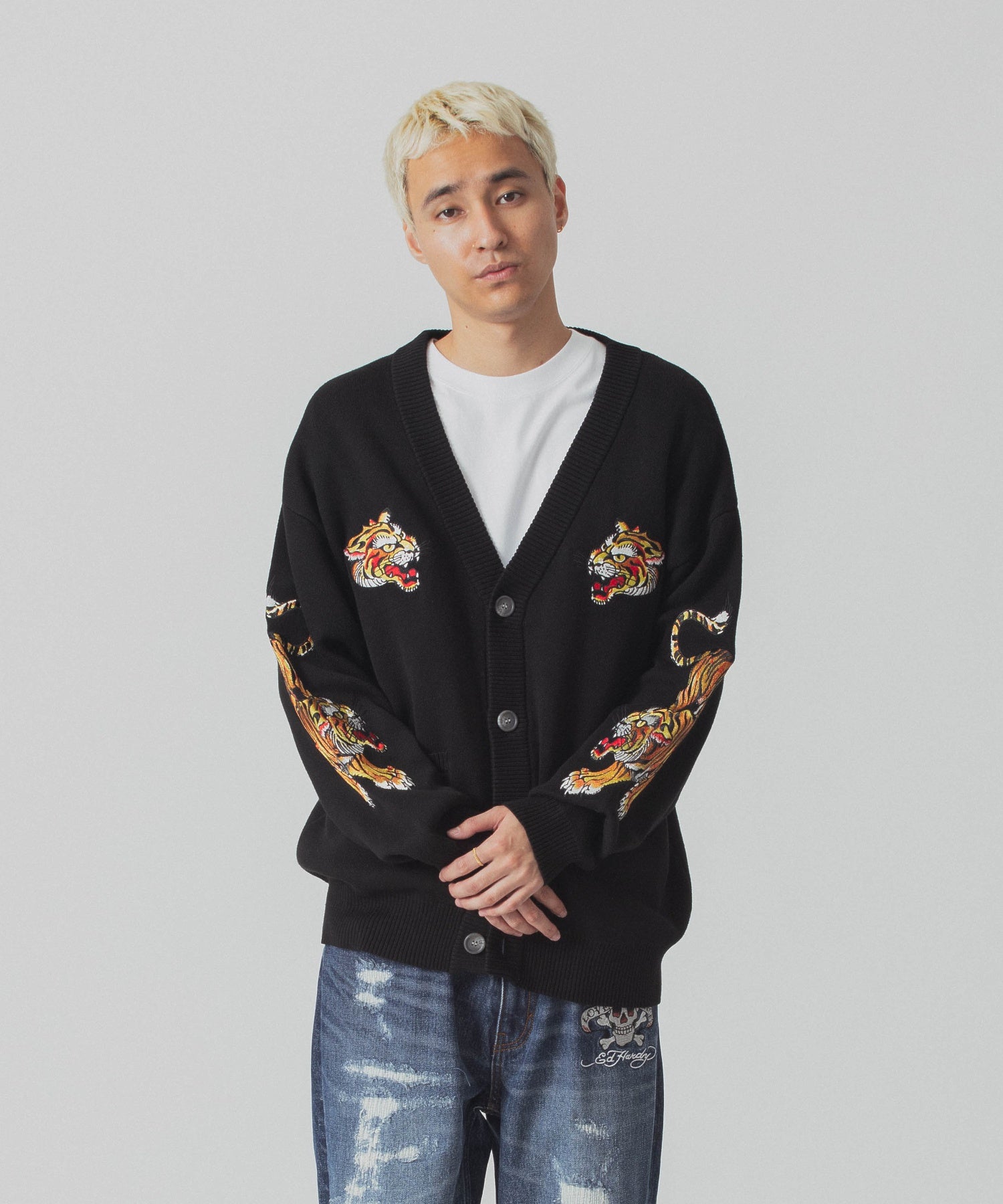 XLARGE×ED HARDY KNIT CARDIGAN