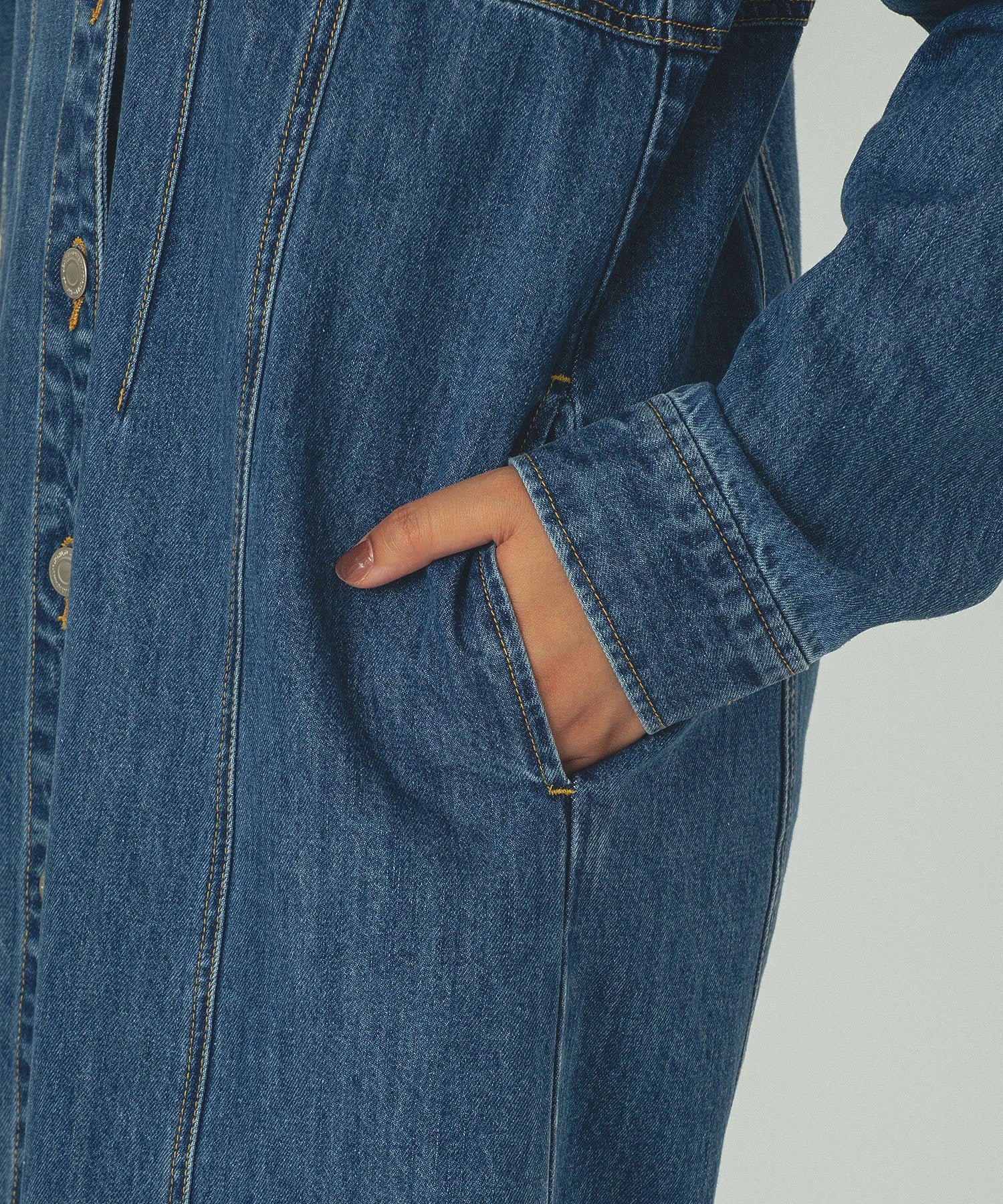 mici/DENIM VOLUME SLEEVE DRESS
