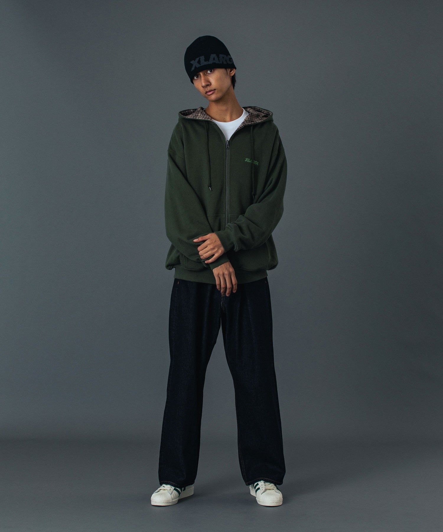 REVERSIBLE ZIP UP HOODED SWEATSHIRT