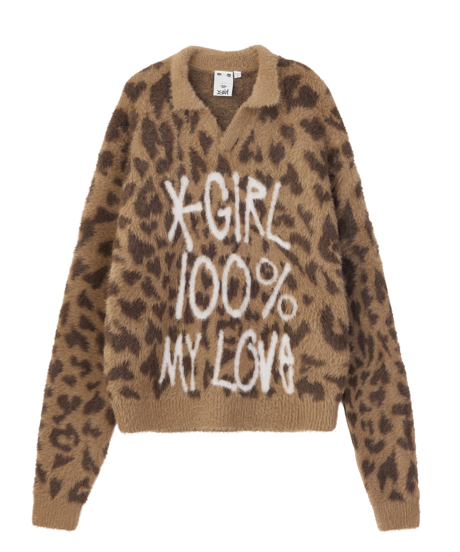 LOGO JACQUARD SHAGGY SKIPPER KNIT TOP