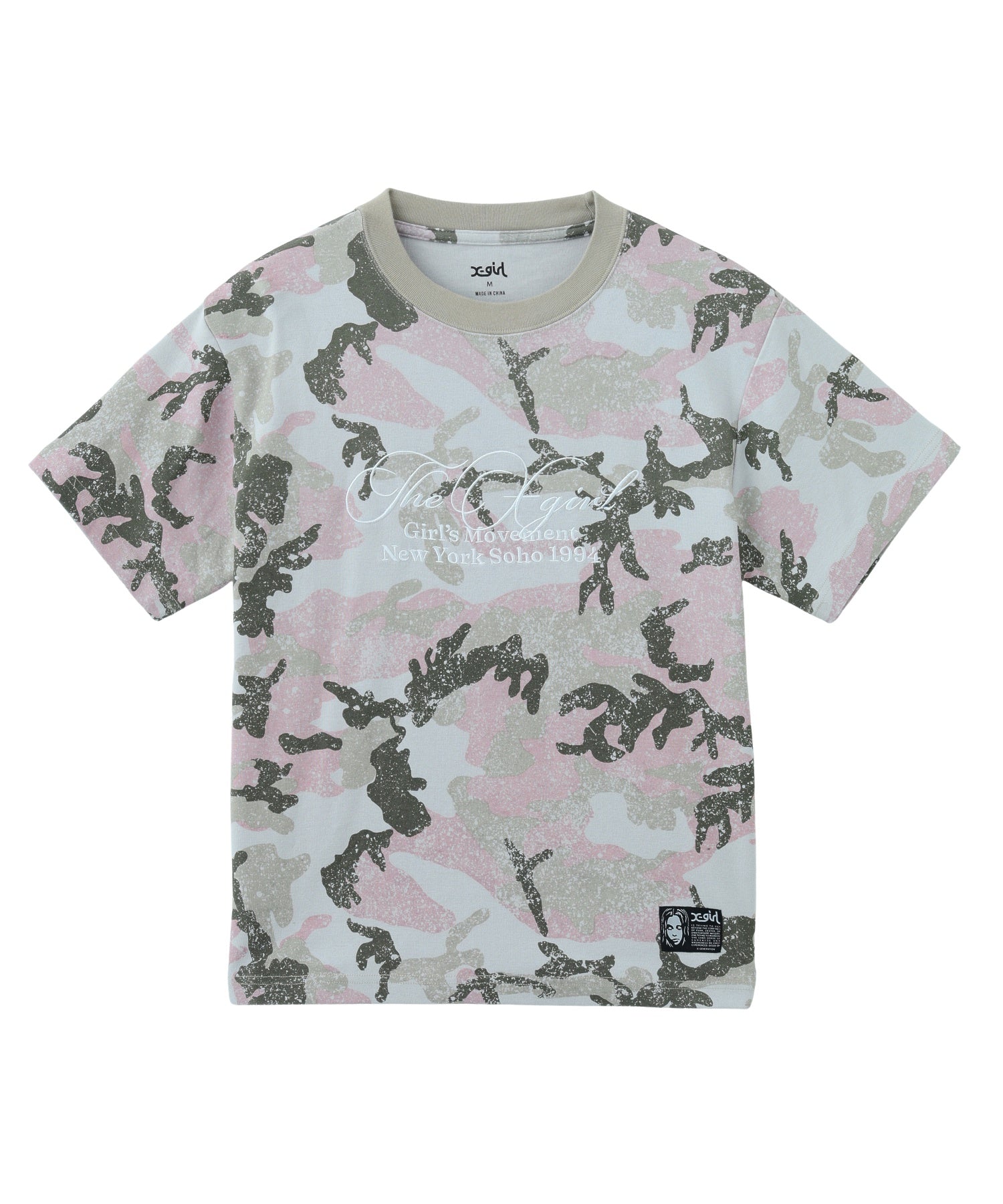 FADED CURSIVE SCRIPT LOGO CAMO S/S TEE