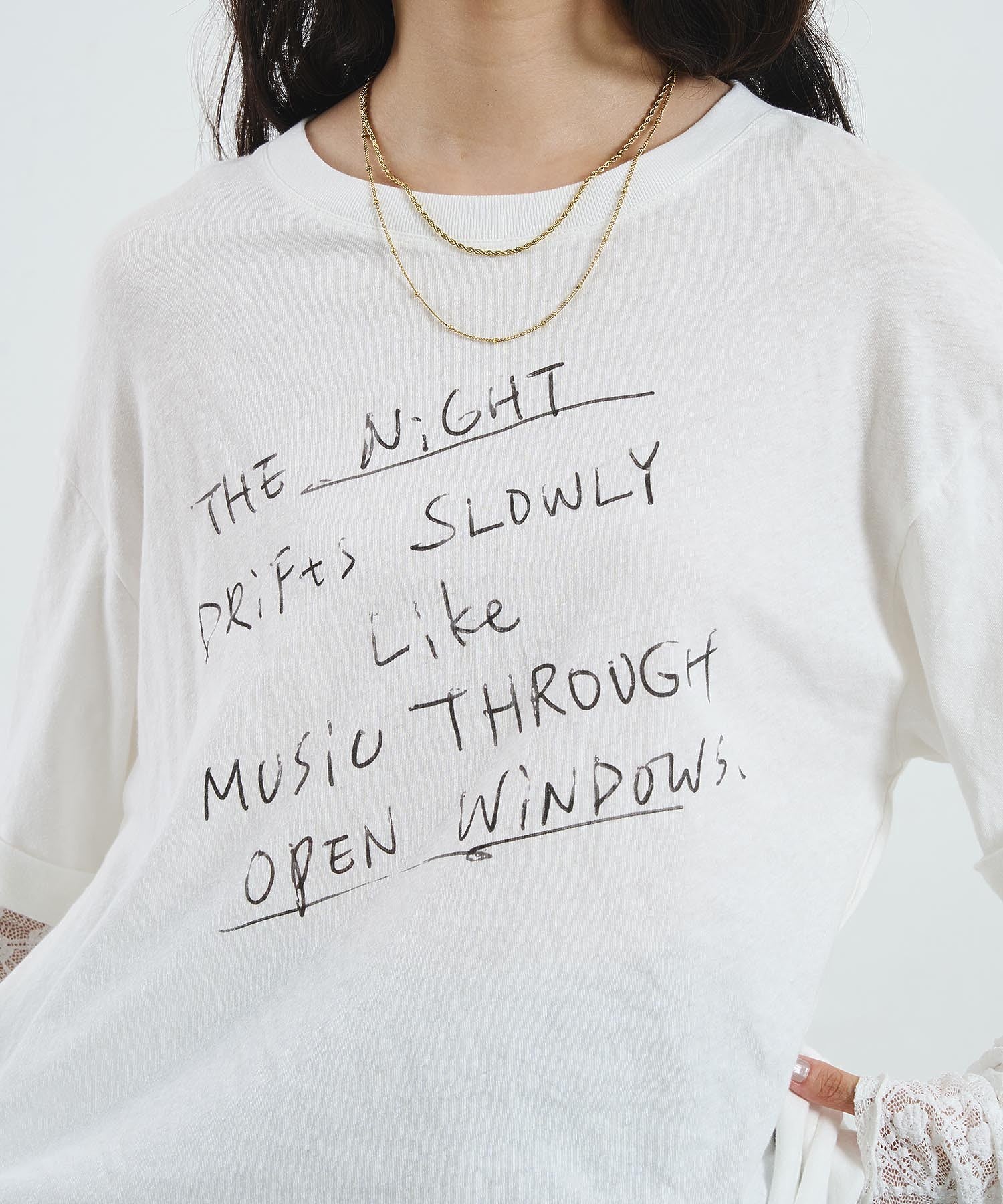 LACE SLEEVE LAYERED TEE
