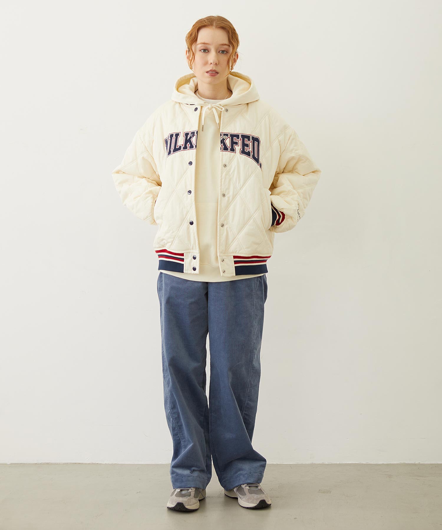 SATIN LOGO PATCH QUILTED JACKET