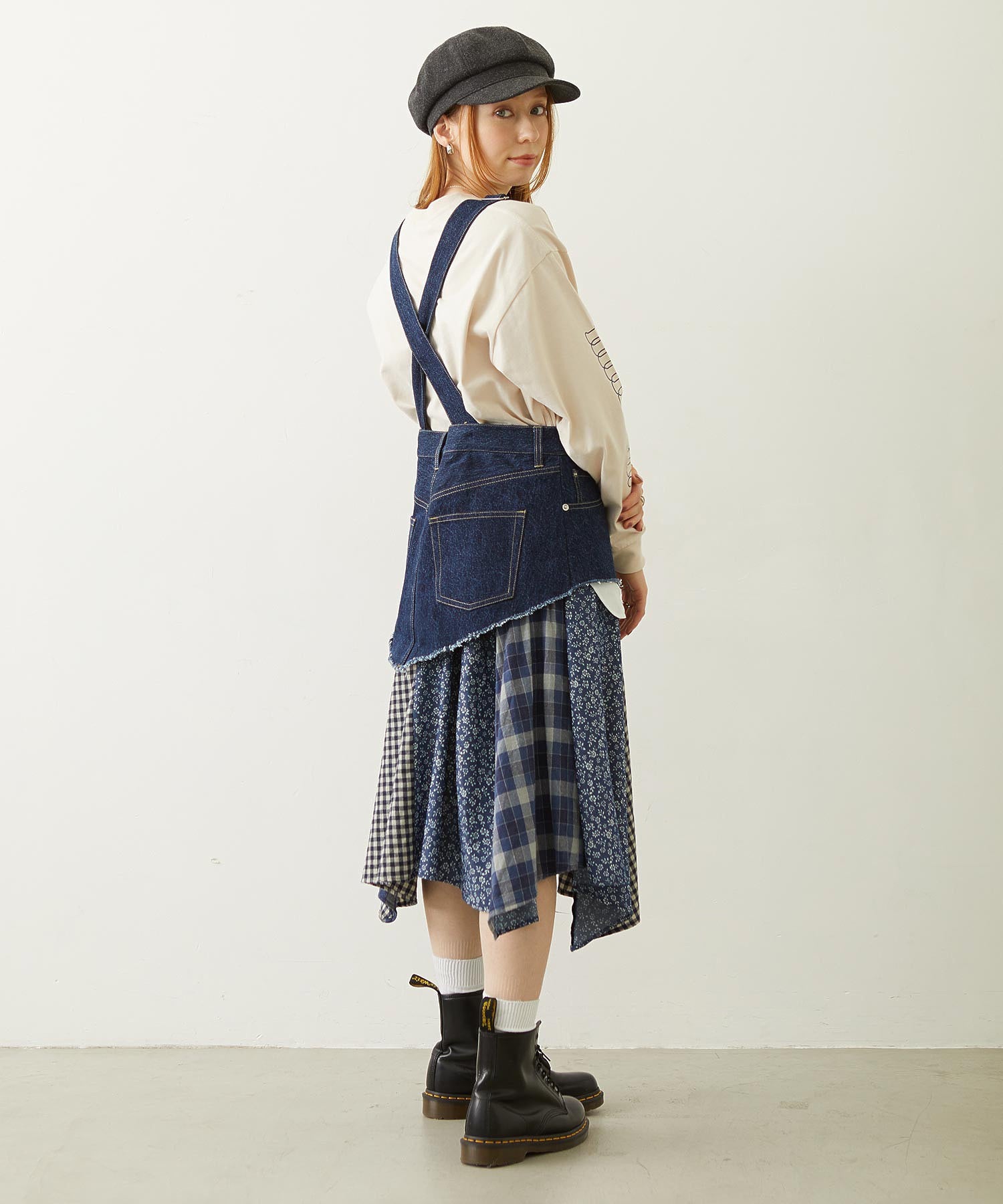 PATCHWORK OVERALL SKIRT