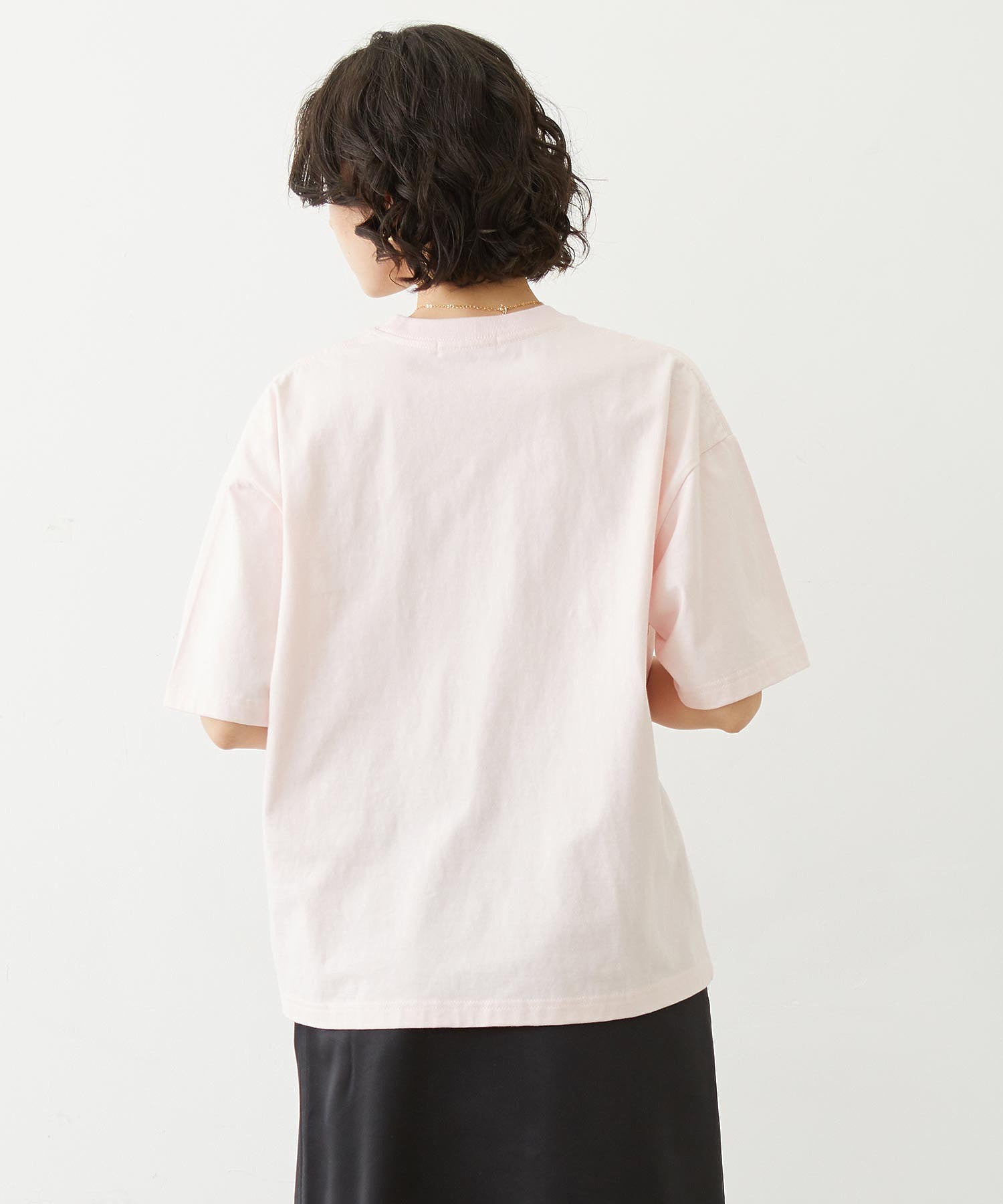 CUT OUT LOGO GINGHAM WIDE S/S TEE