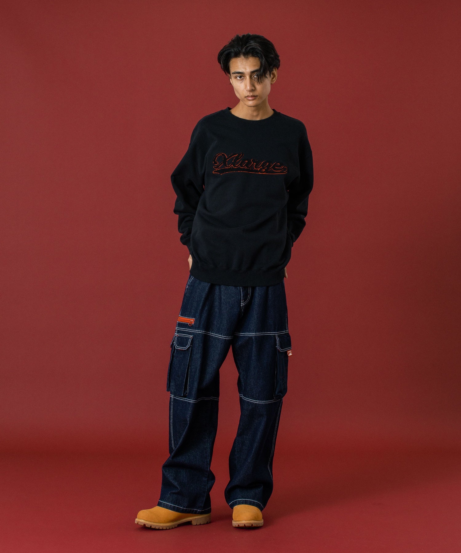 DENIM CARGO PANTS