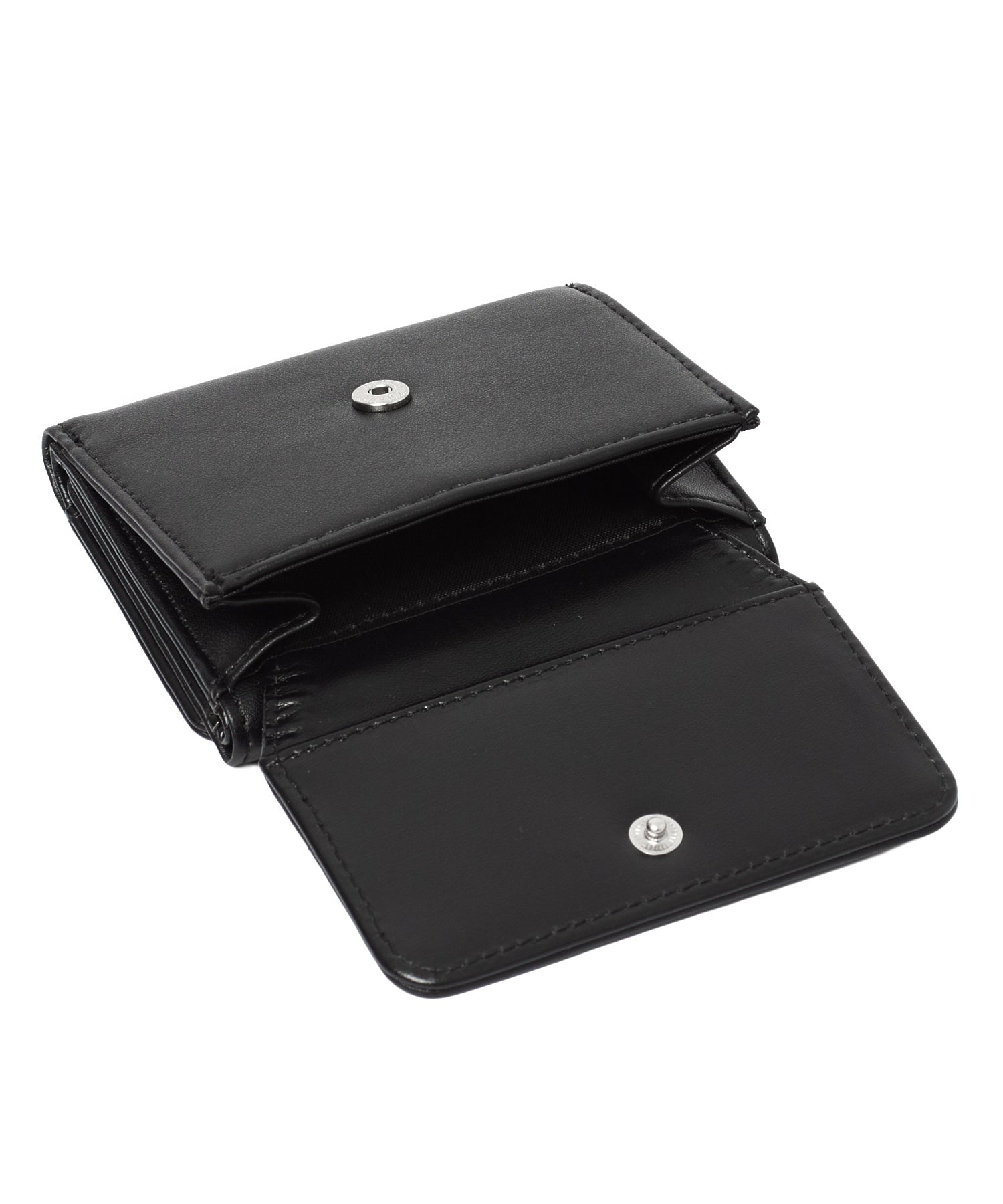 TONAL OVAL LOGO BUCKLE FAUX LEATHER MINI WALLET