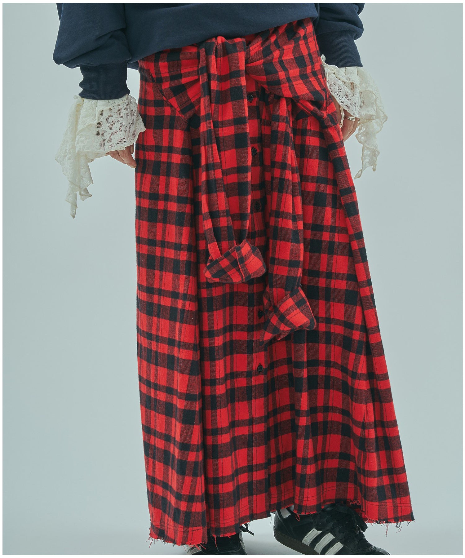 【ROSE BUD別注】INDIA IS BEUATIFUL/3WAY FLANNEL SHIRT SKIRT