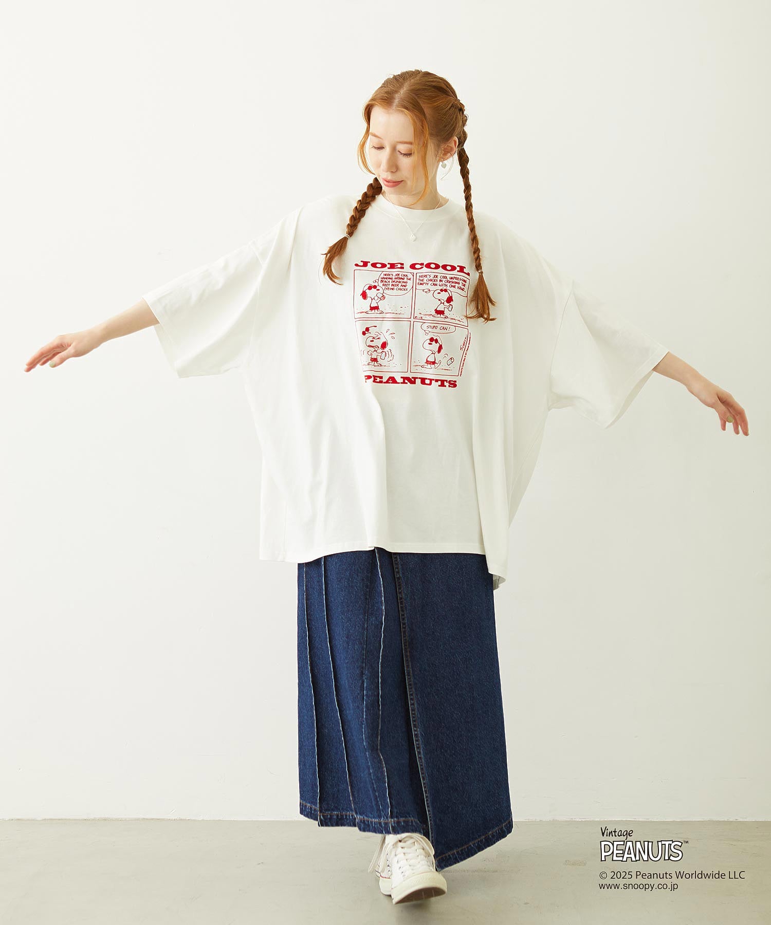 MILKFED. × PEANUTS JOE COOL COMIC BIG S/S TEE