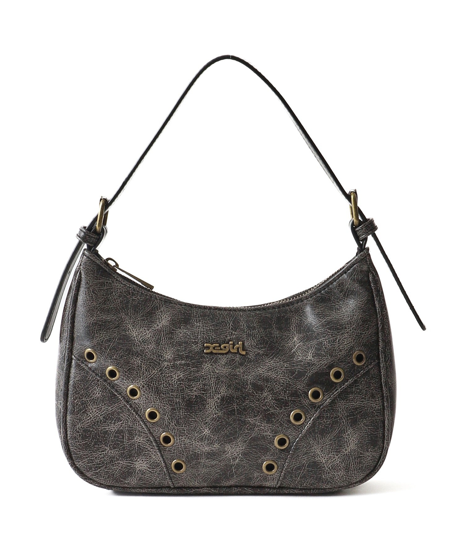 EYELET FAUX LEATHER HAND BAG