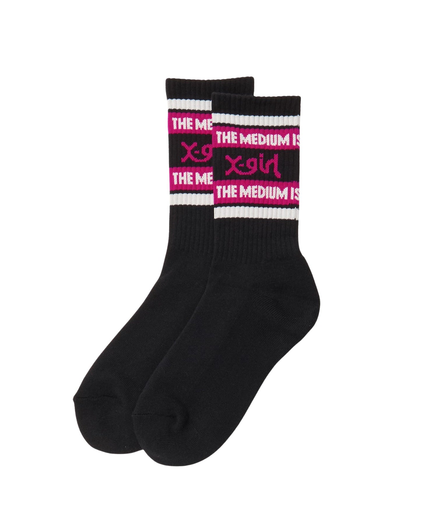 MILLS LOGO STRIPED JACQUARD RIB SOCKS