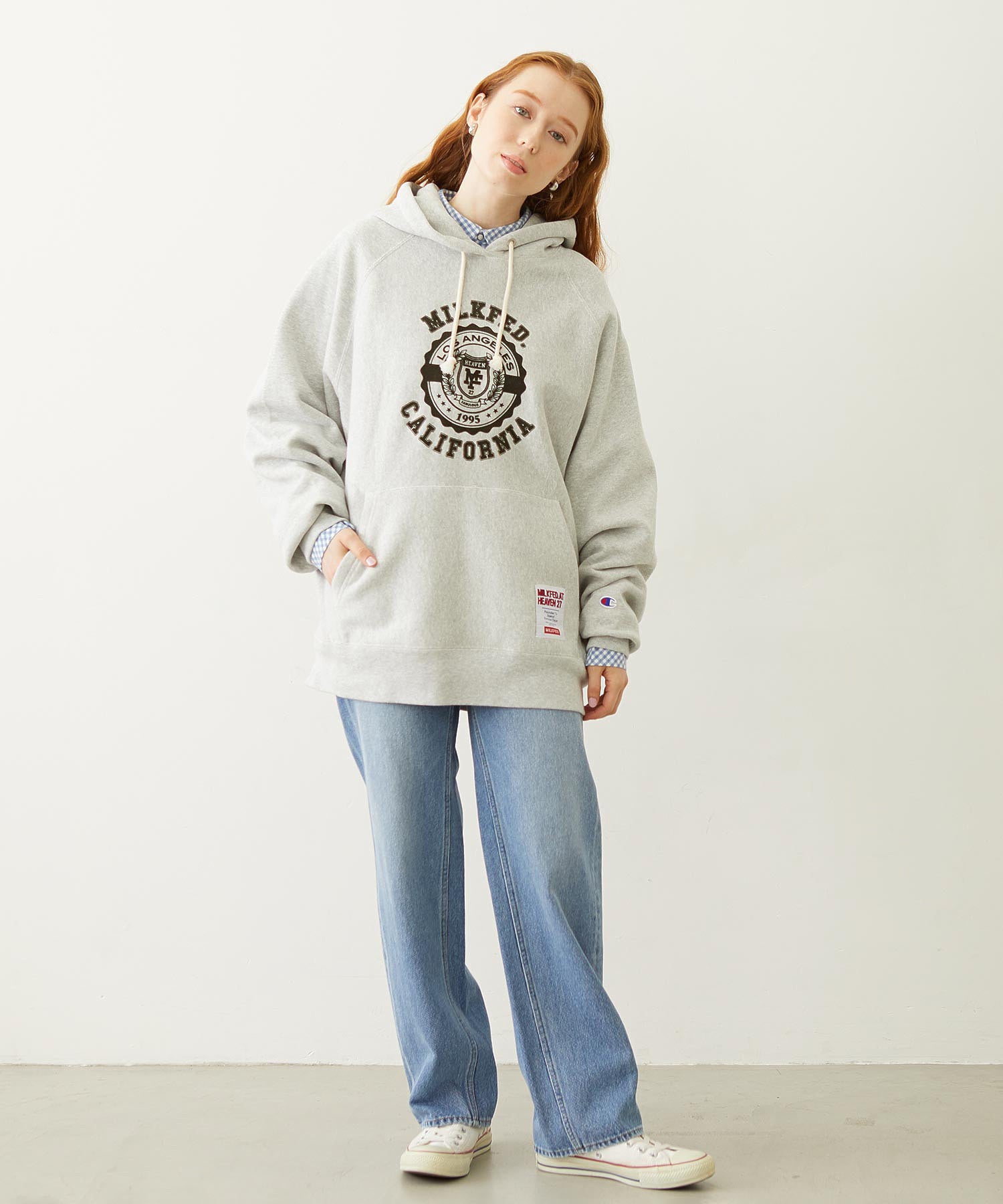 MILKFED. × CHAMPION COLLEGE LOGO SWEAT HOODIE