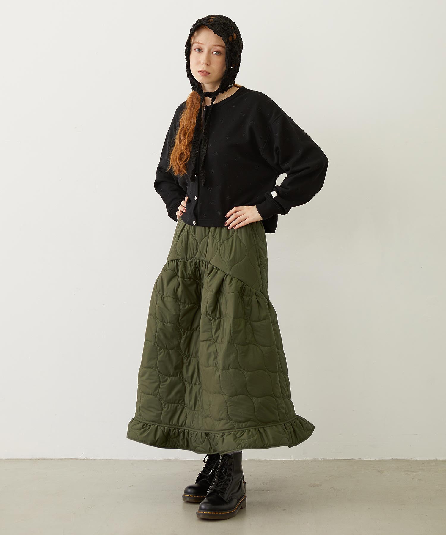 QUILTED FLARED SKIRT