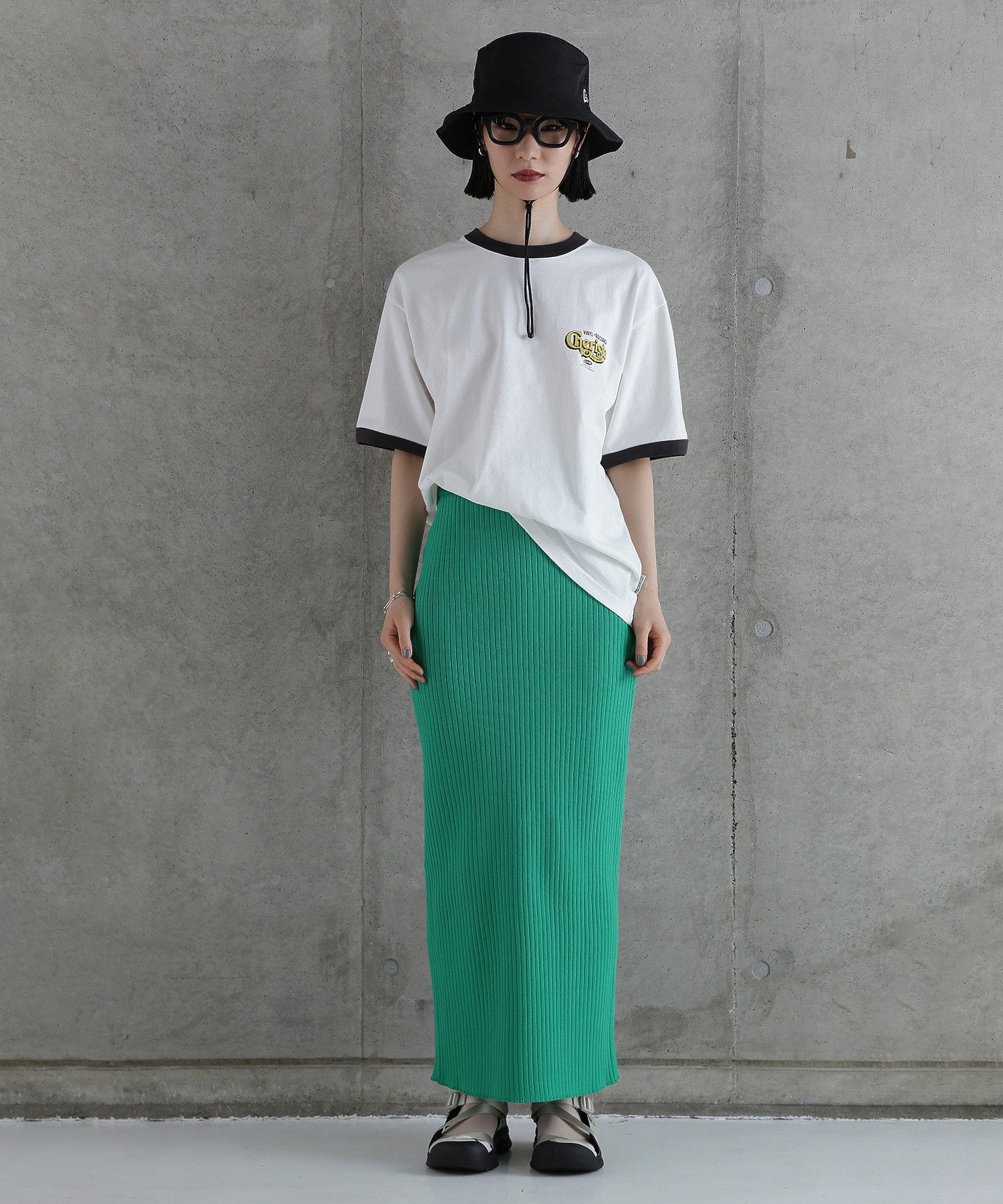 リブニットスカート