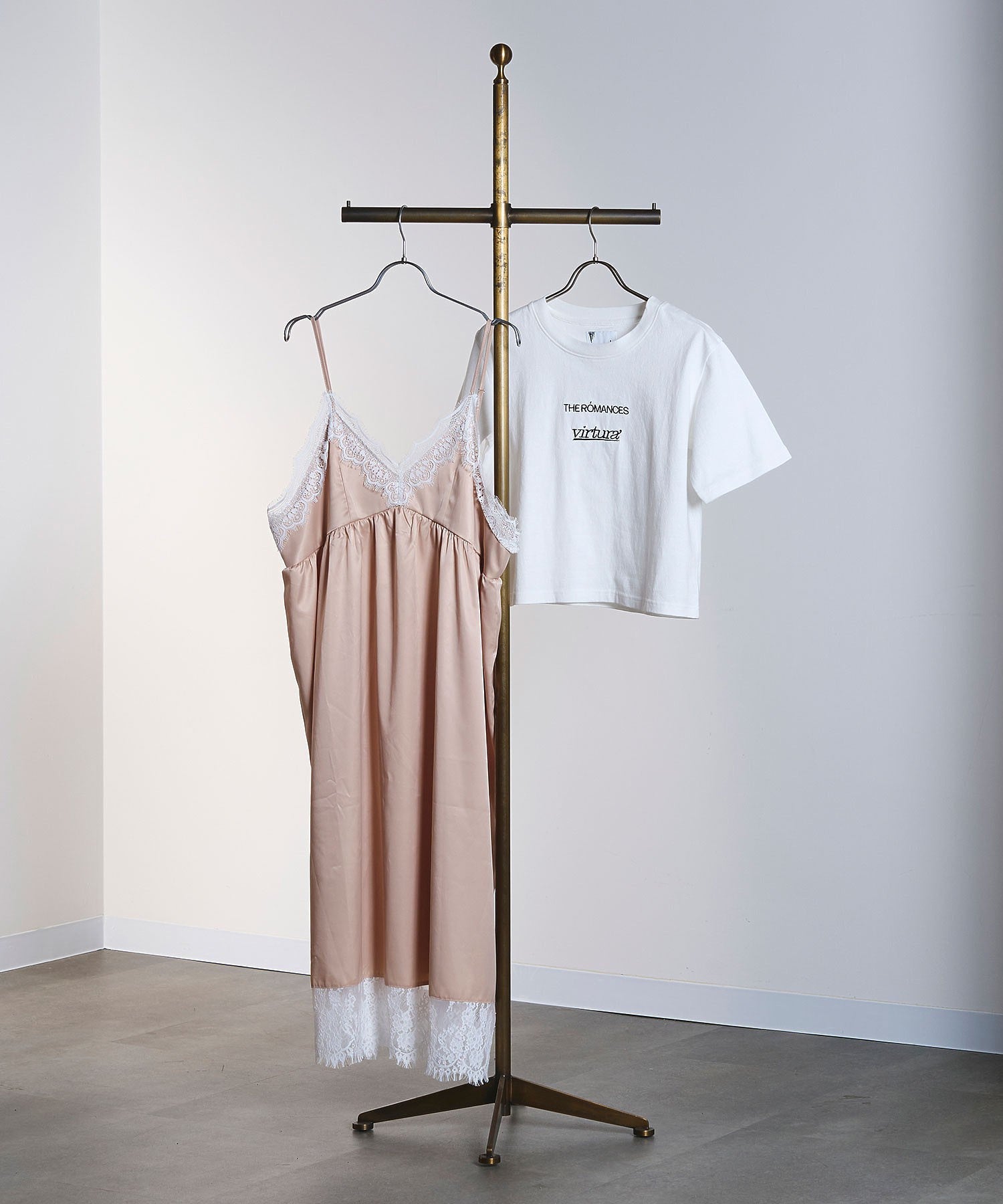 OKIRAKU×ROSEBUD/3WAY CAMI DRESS AND LOGO TEE SET
