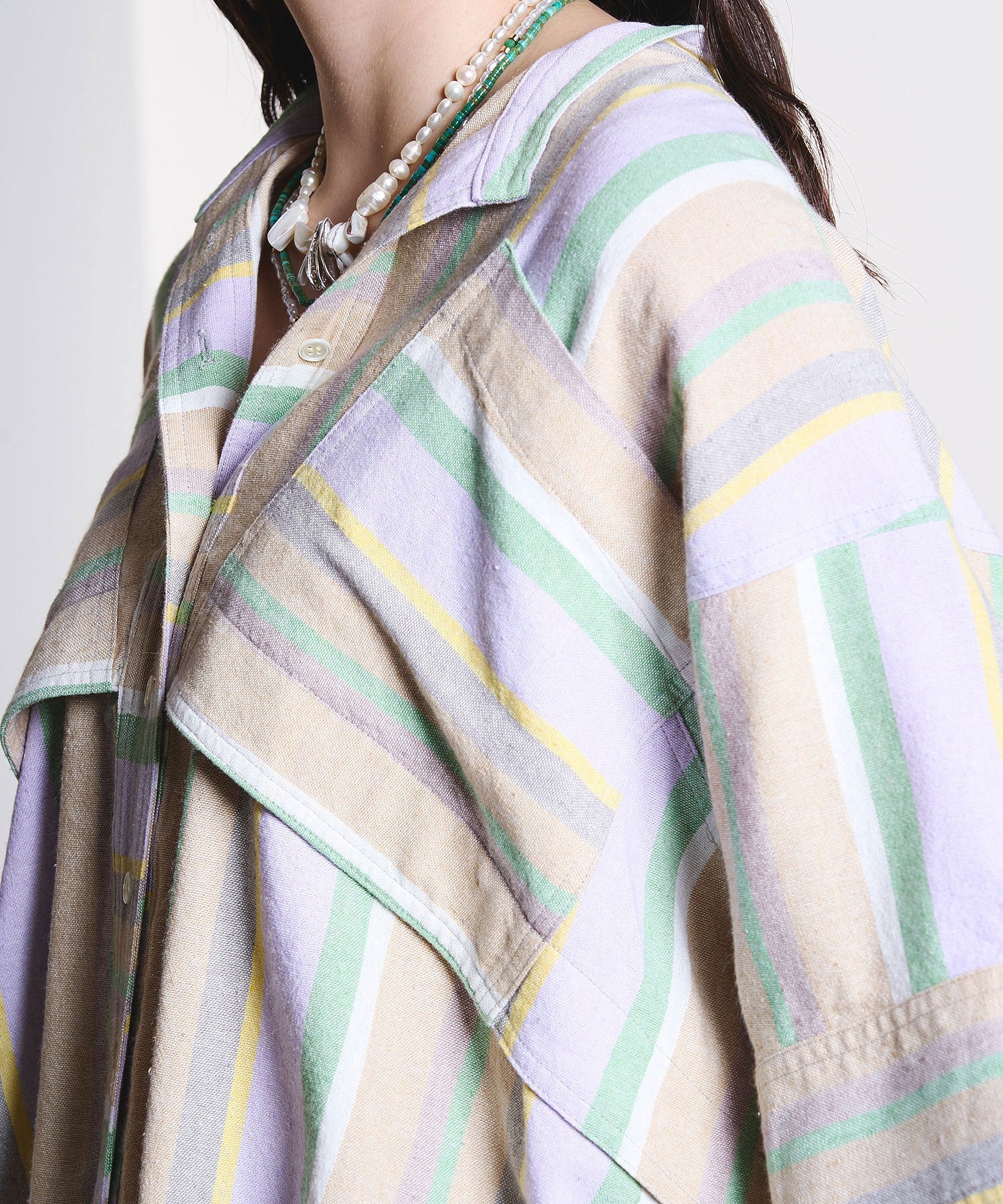 GENE HEAVENS/PANEL STRIPE S/S SHIRT