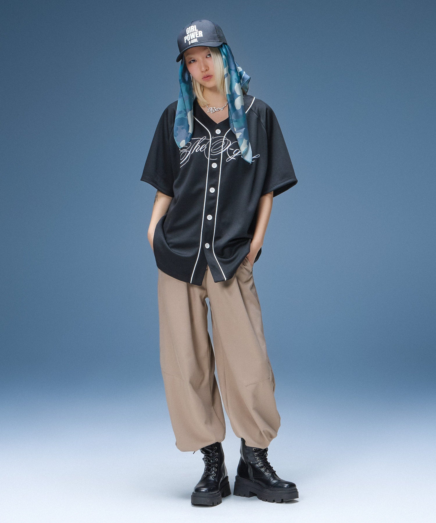 SCRIPT LOGO BASEBALL SHIRT