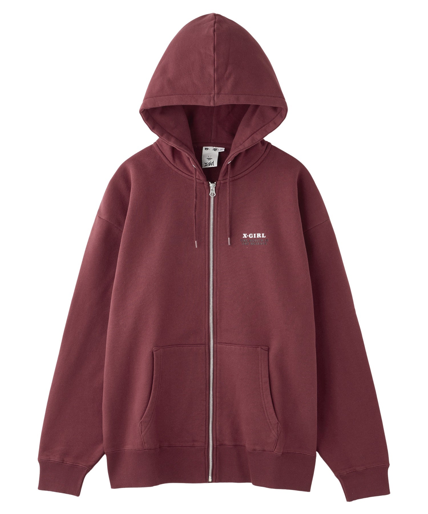 CIRCLE LOGO AND FACE ZIP UP SWEAT HOODIE