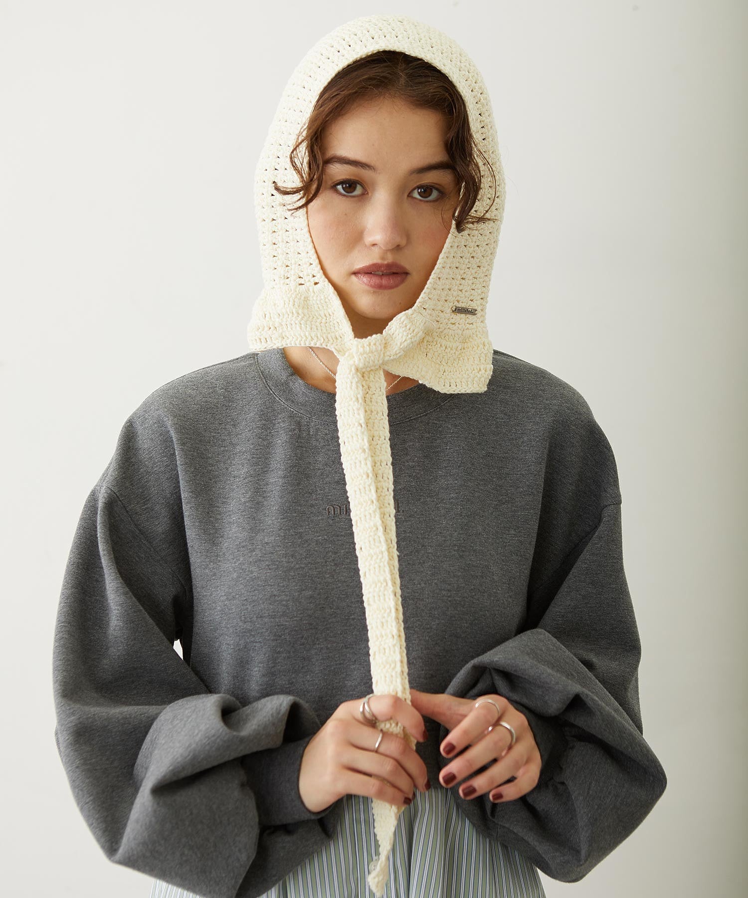 FRILL KNIT BONNET
