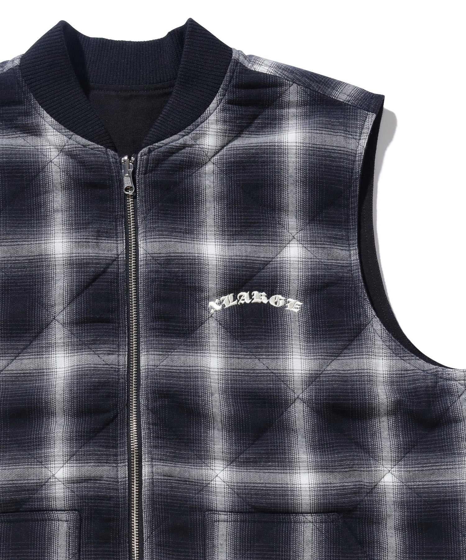 OMBRE PLAID REVERSIBLE VEST XLARGE