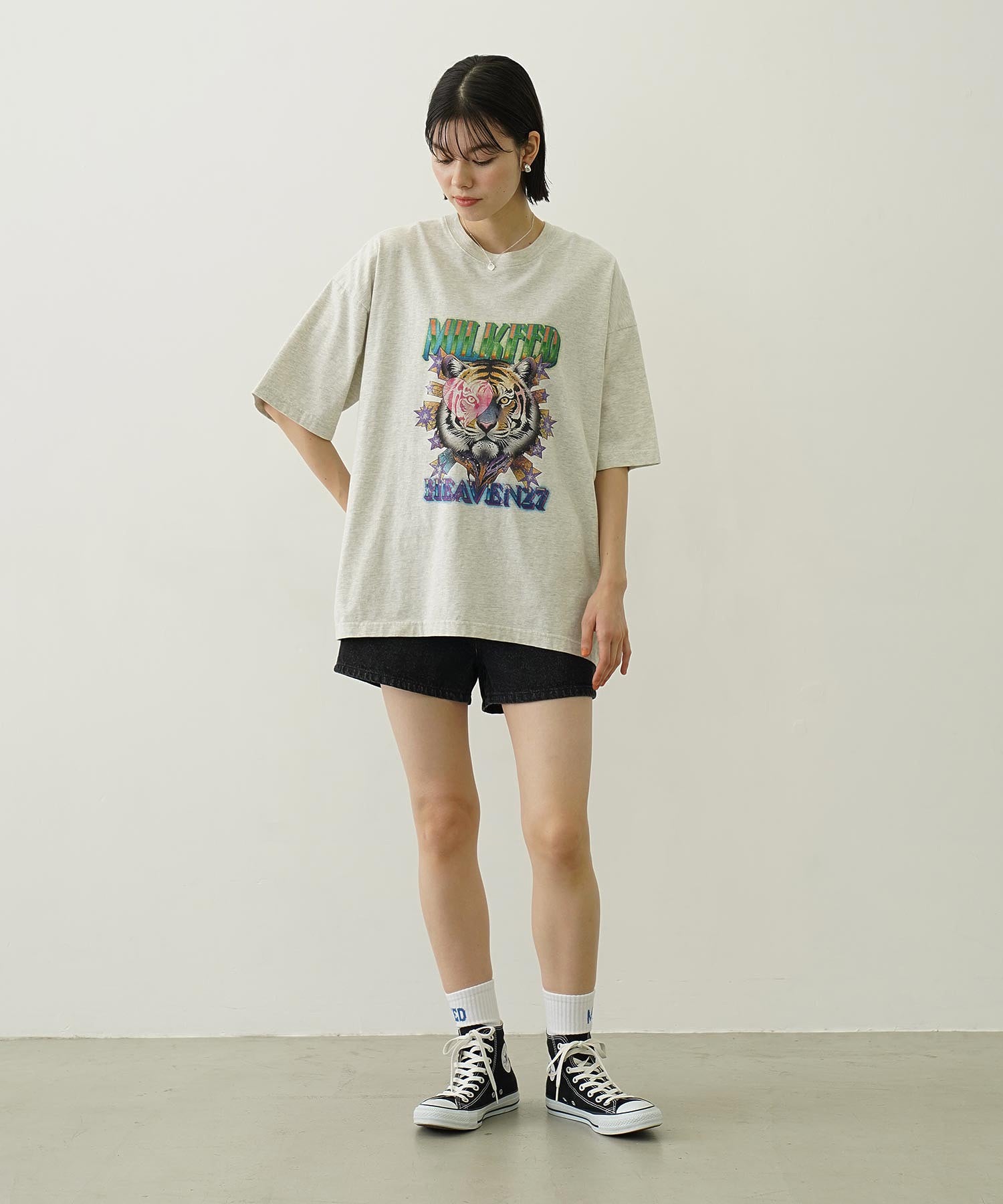 COOPER HEART DENIM SHORT PANTS