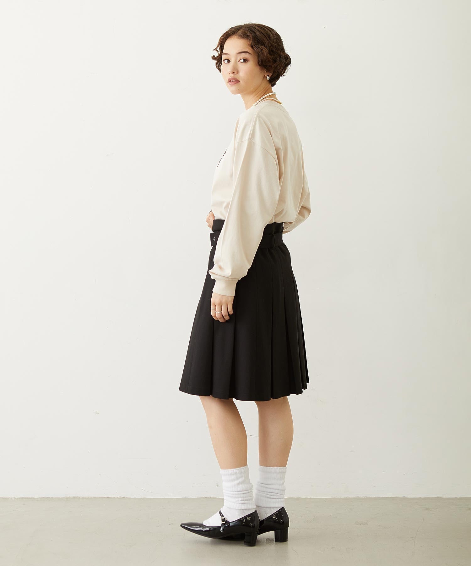 LOGO FLOCK PRINT L/S TEE