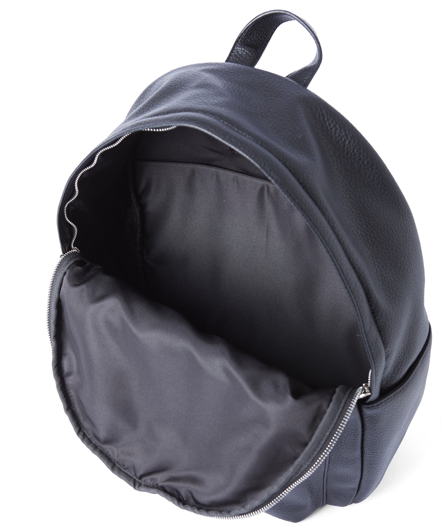 METAL LABEL FAUX LEATHER DAYPACK