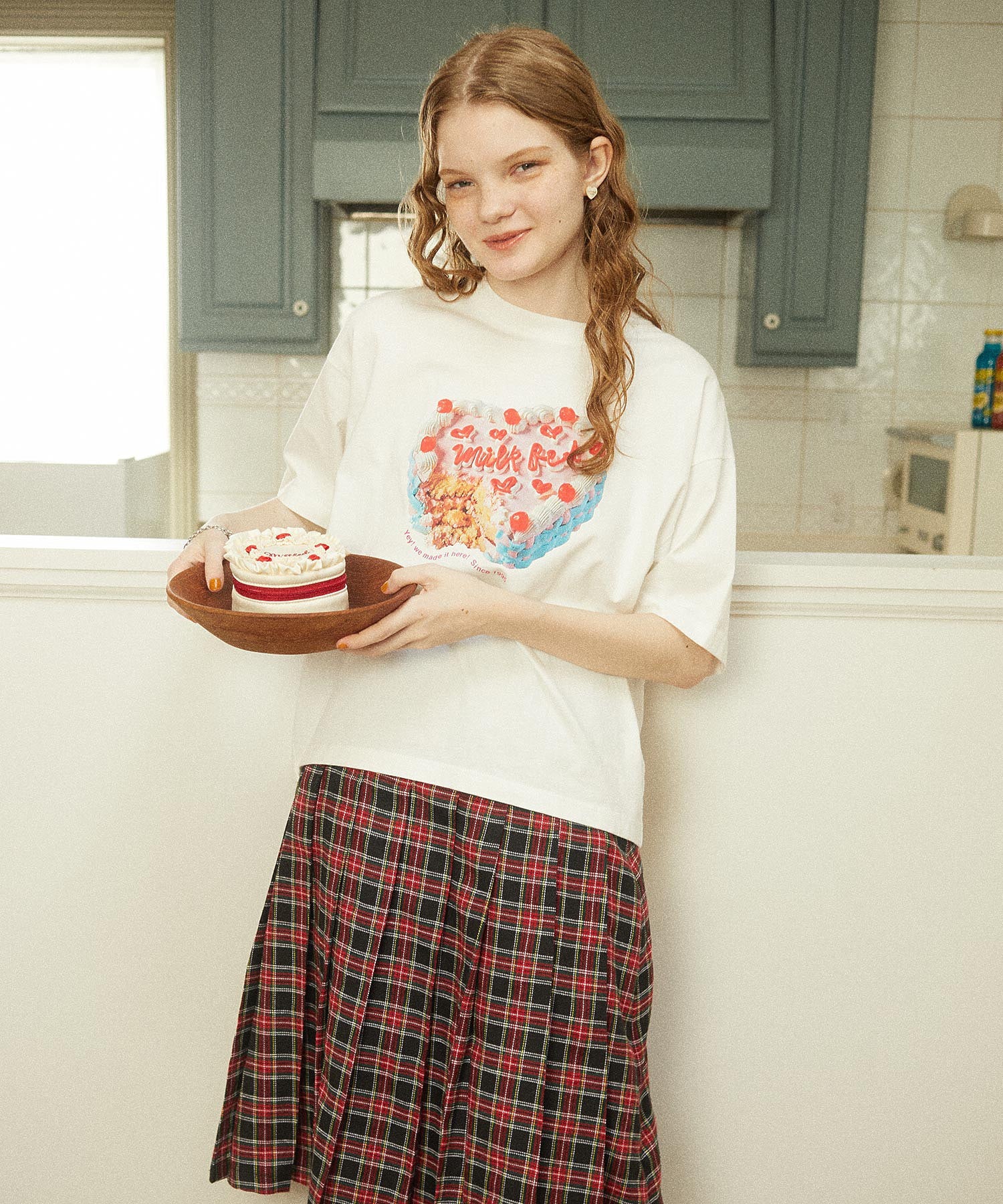 PLEATED PLAID SKIRT
