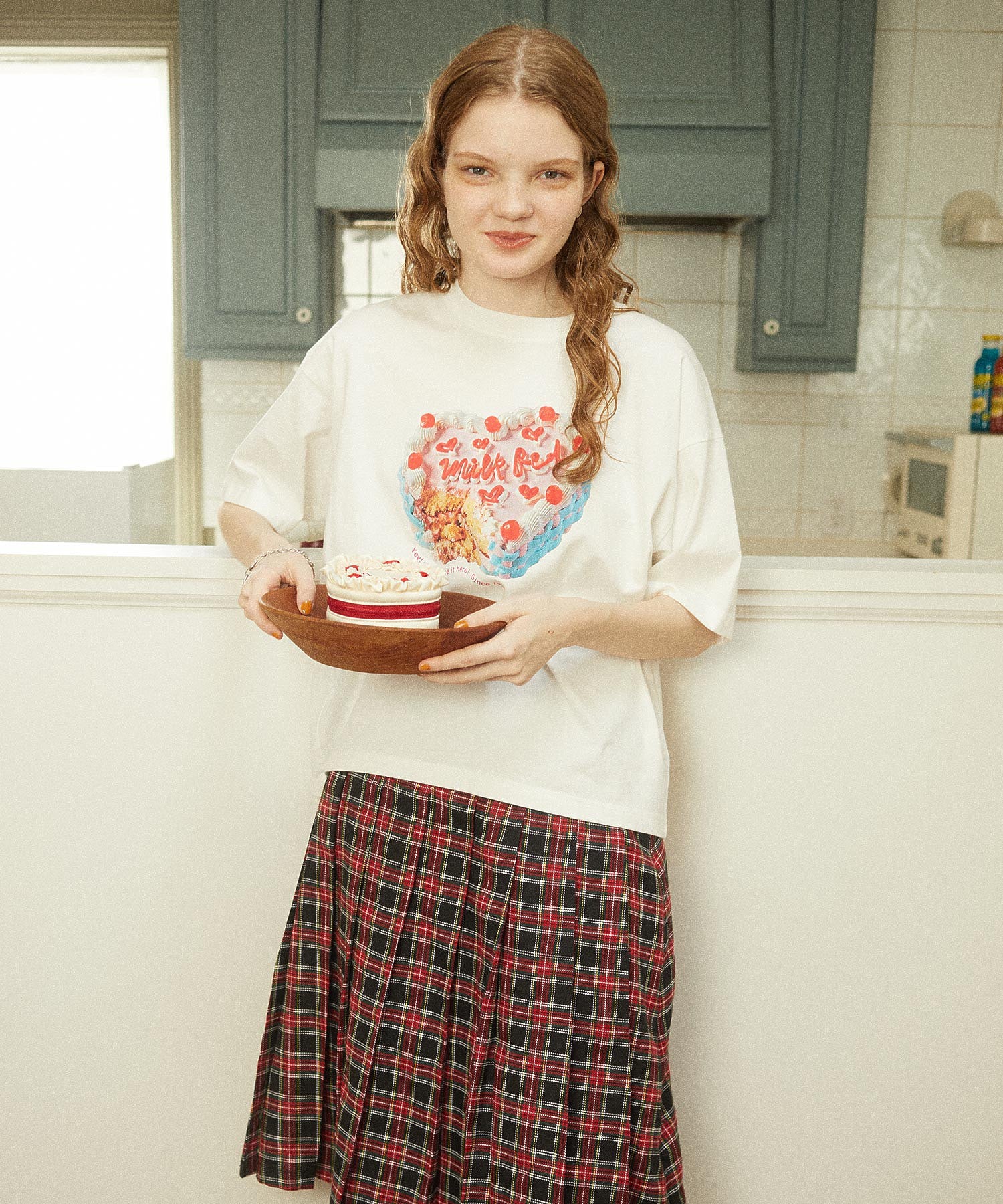 PLEATED PLAID SKIRT