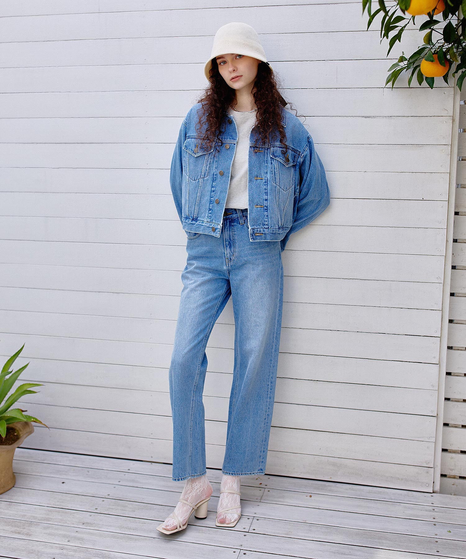 MILKFED. EMBROIDERED DENIM PANTS