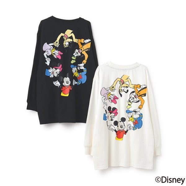 【DISNEY】ミッキー&フレンズ / バックプリント長袖Tシャツ