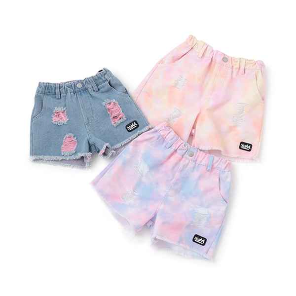 ダメージ加工ショートパンツ