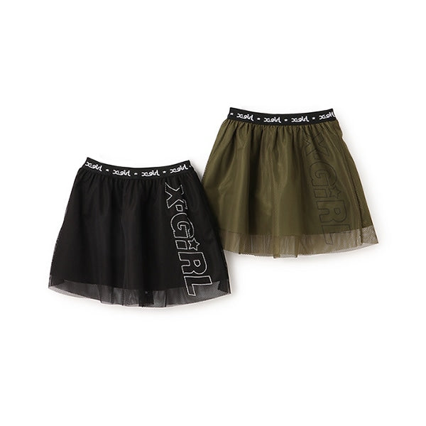 メッシュレイヤードスカート