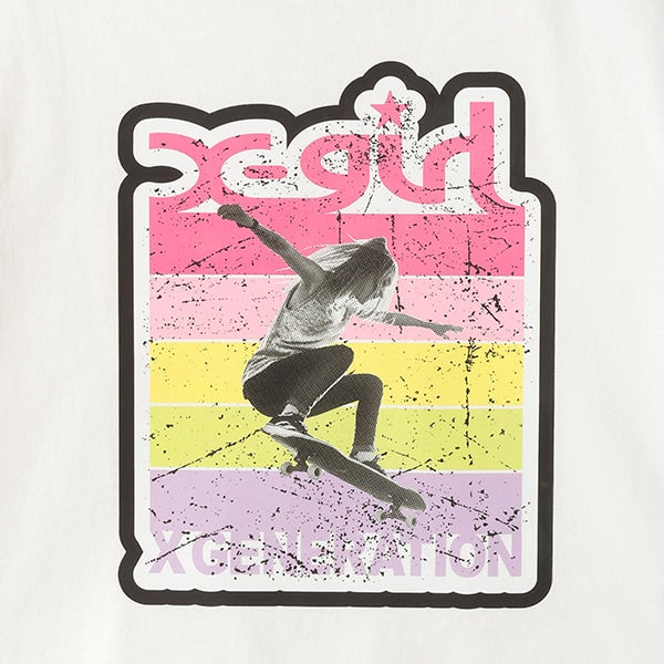 スケボーガール転写プリント半袖Tシャツ